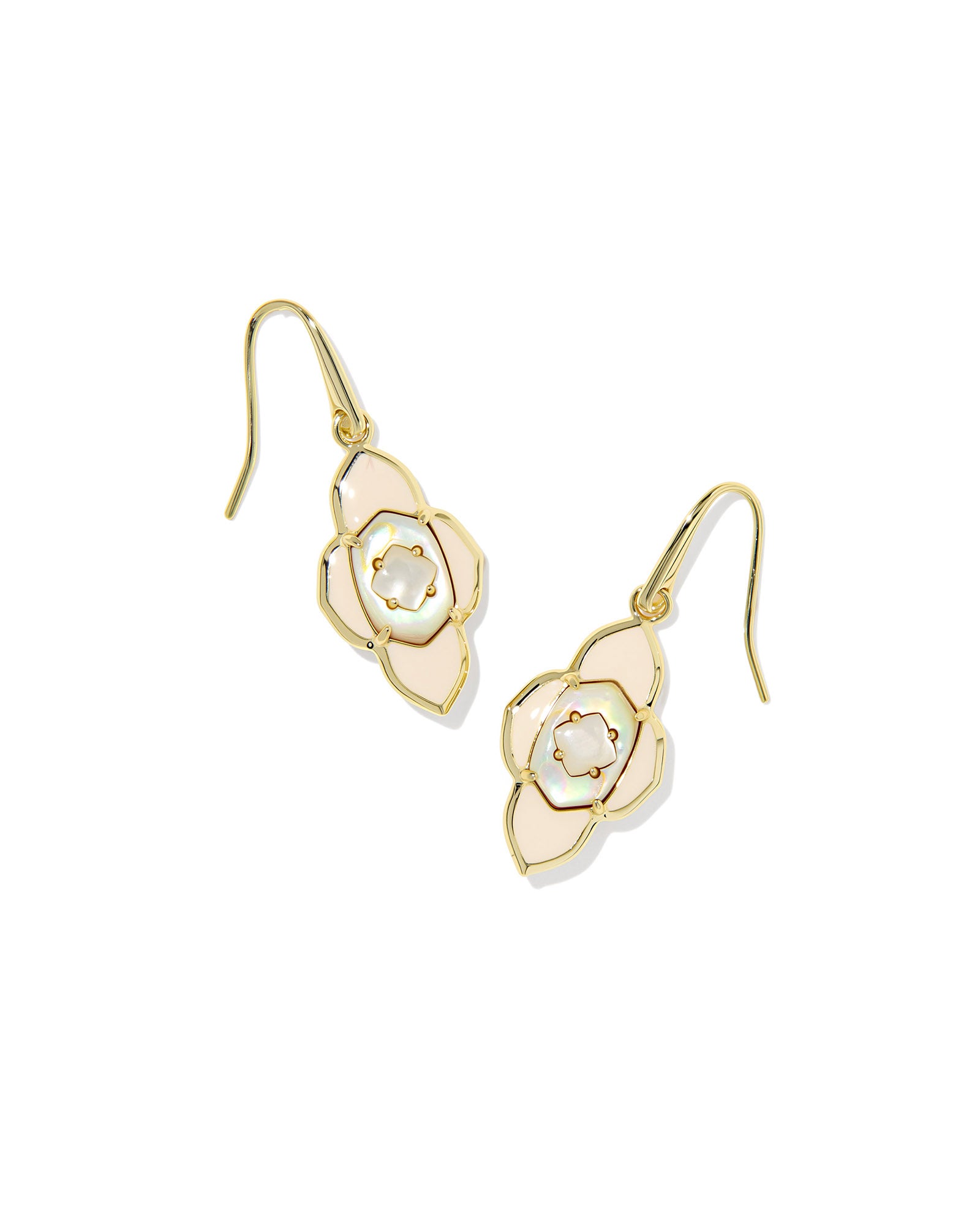 Kendra Scott Abbie Medallion Small Drop Earrings - Gold Neutral Mix