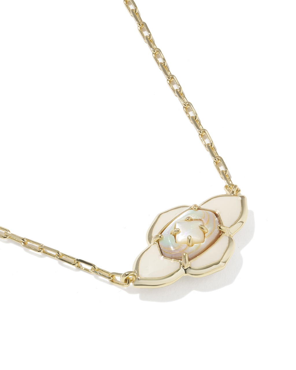 Kendra Scott Abbie Medallion Short Pendant Necklace - Gold Neutral Mix
