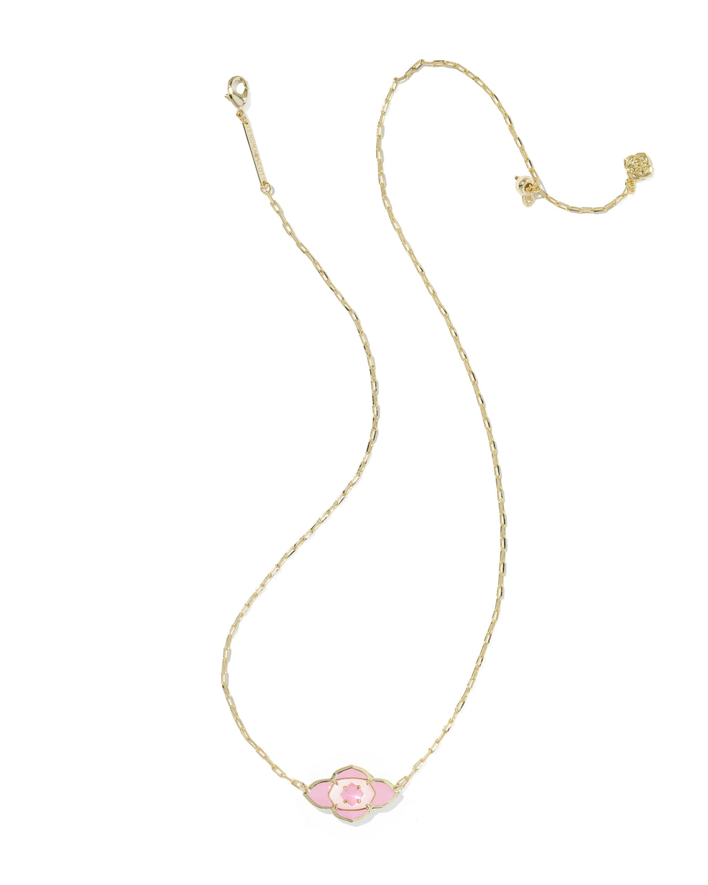 Kendra Scott Abbie Medallion Short Pendant Necklace - Gold Pink Mix