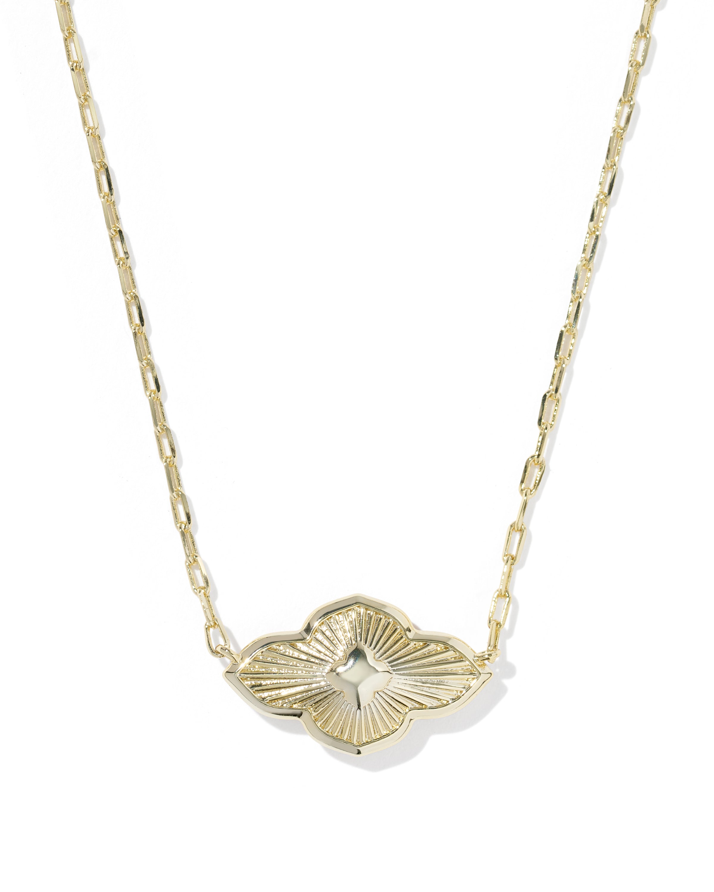 Kendra Scott Abbie Medallion Short Pendant Necklace - Gold Pink Mix