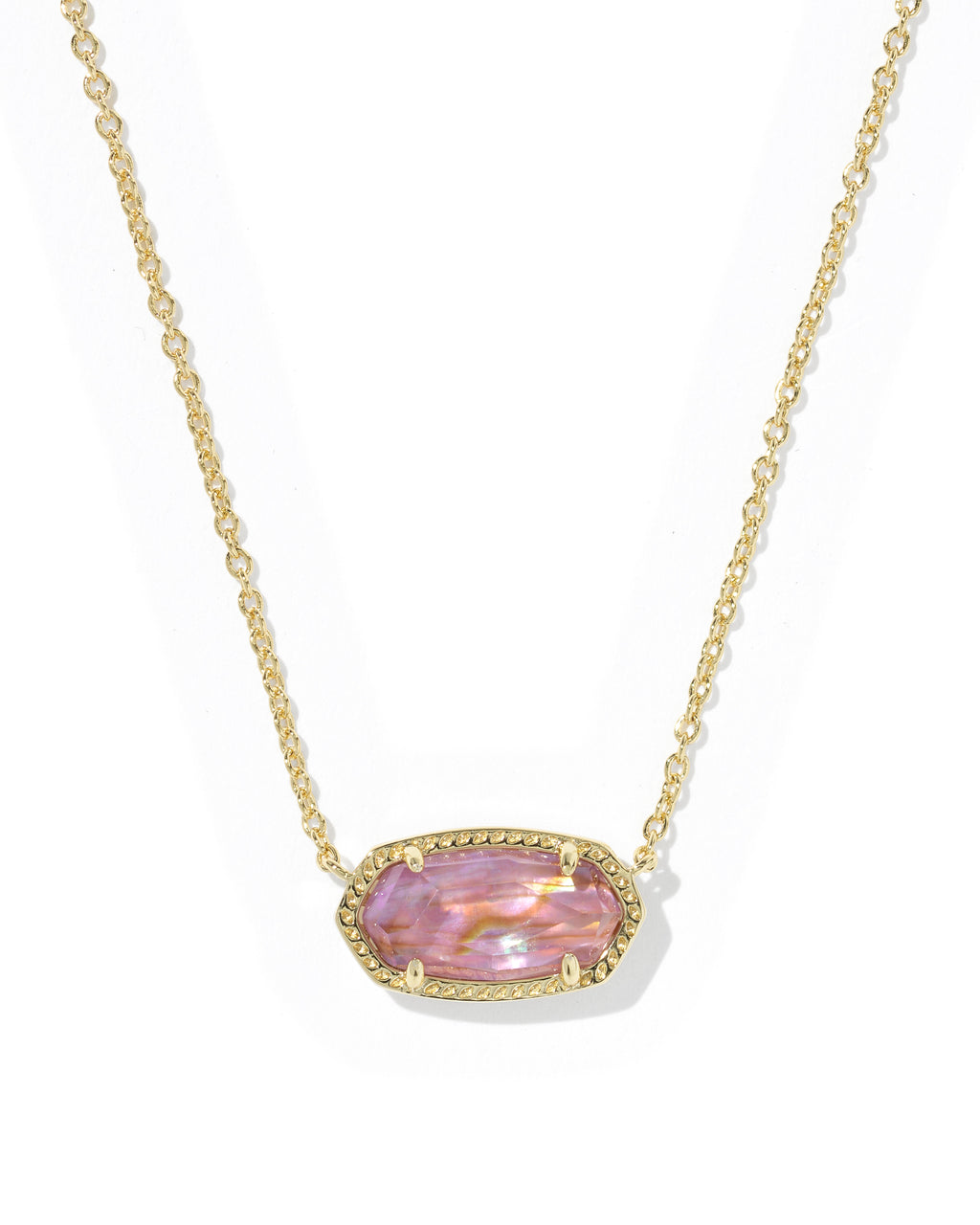 Kendra Scott Elisa Pendant Necklace - Gold Light Mauve Illusion
