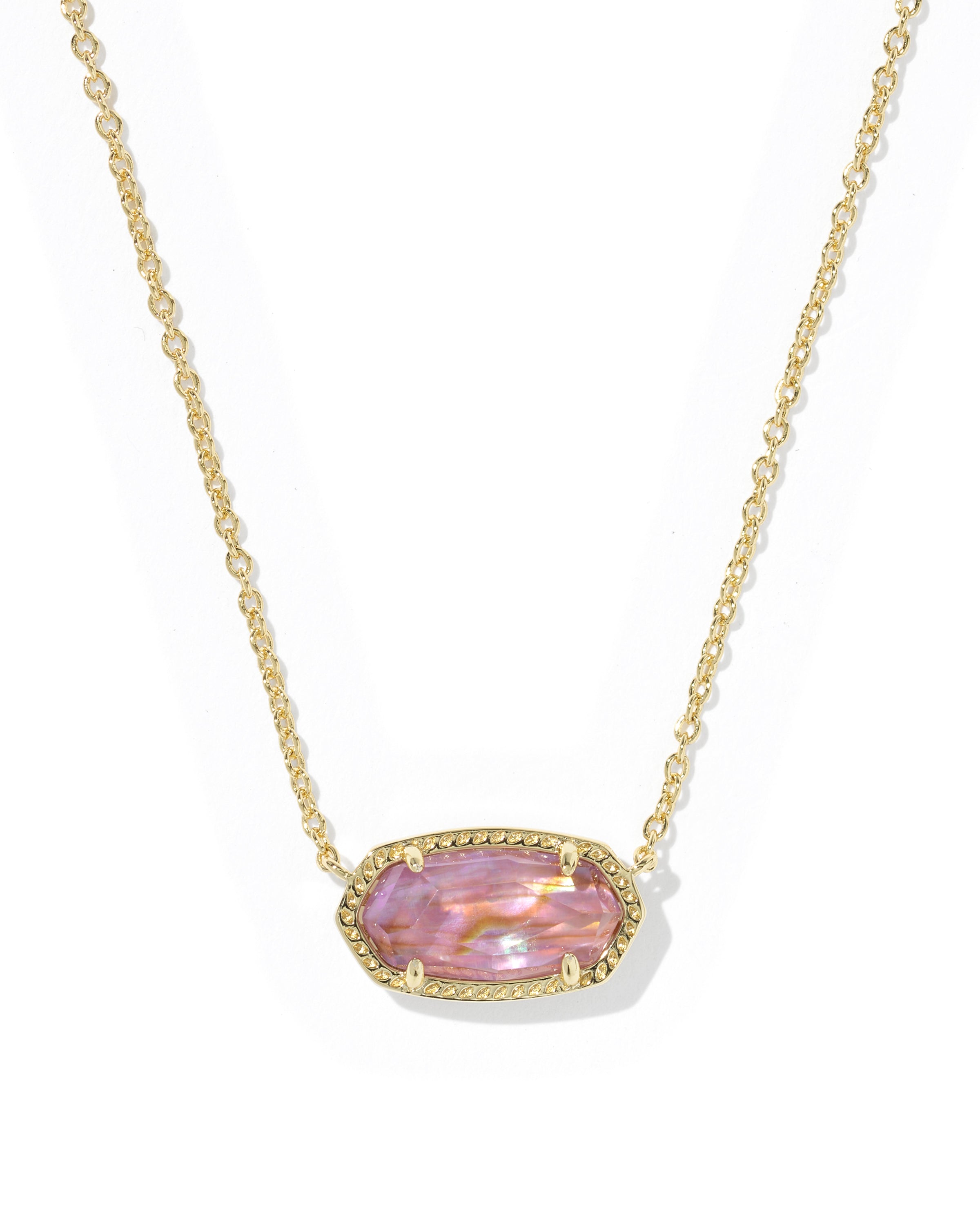 Kendra Scott Elisa Pendant Necklace - Gold Light Mauve Illusion