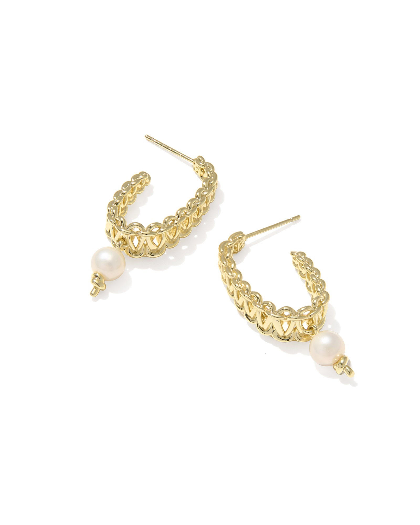 Kendra Scott Gabriella Pearl Hoop Earrings - Gold Freshwater Cultured Pearl