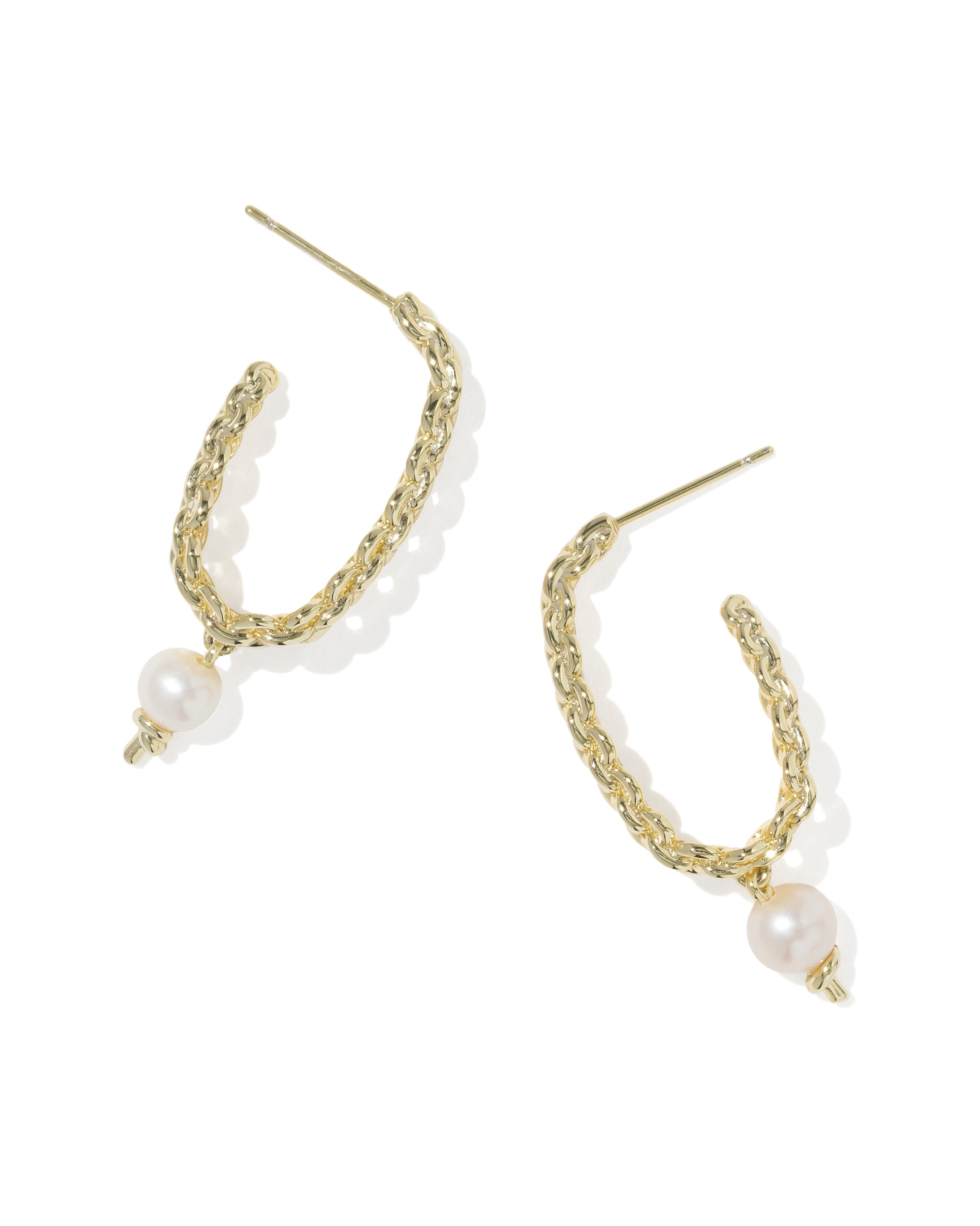 Kendra Scott Gabriella Pearl Hoop Earrings - Gold Freshwater Cultured Pearl