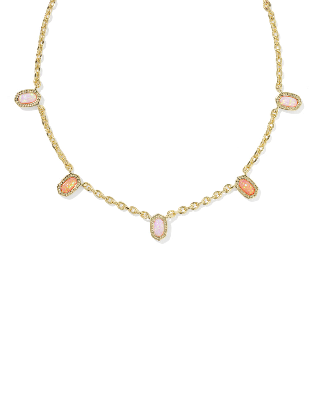 Kendra Scott Mini Elisa Strand Necklace - Gold Pink Mix