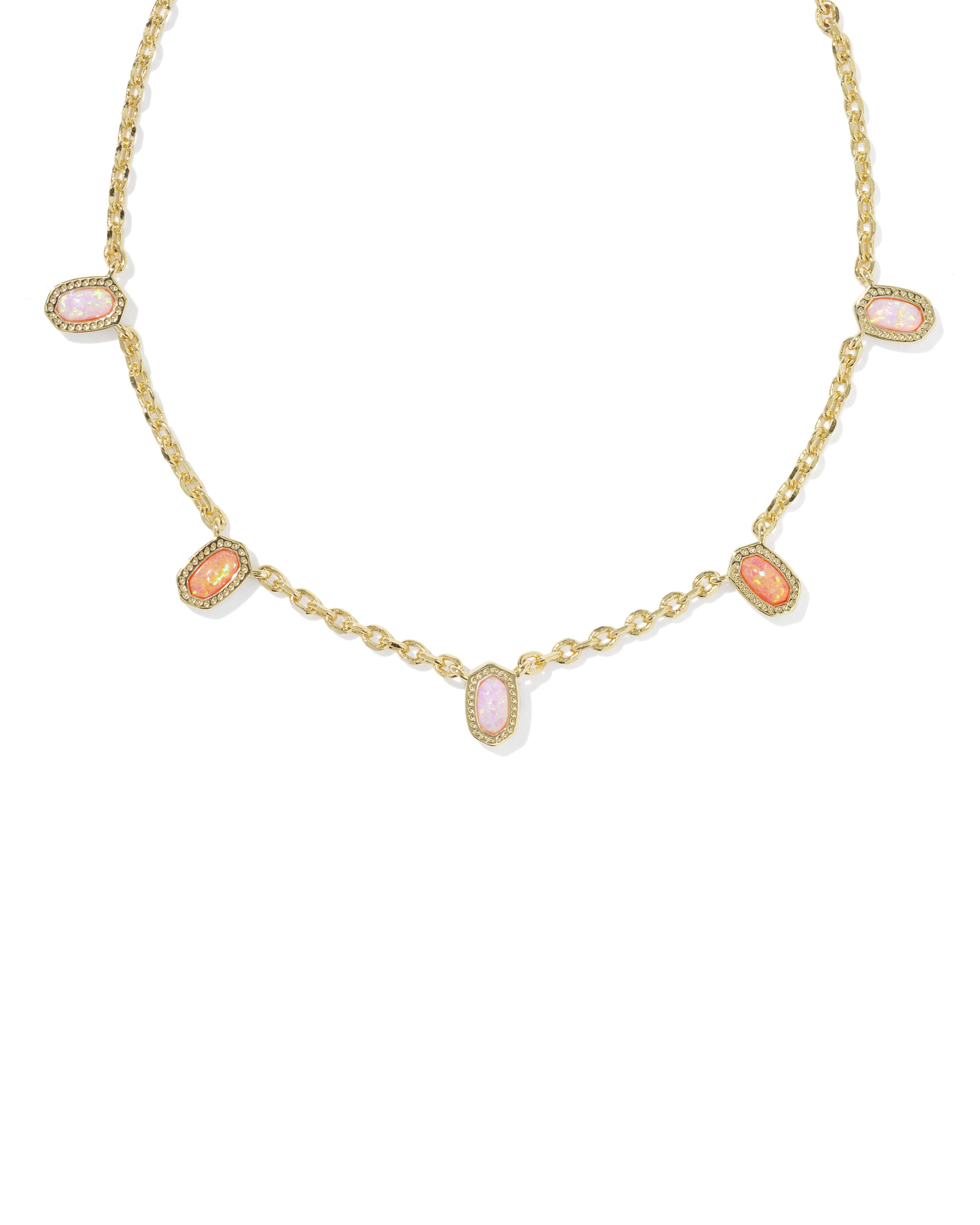 Kendra Scott Mini Elisa Strand Necklace - Gold Pink Mix