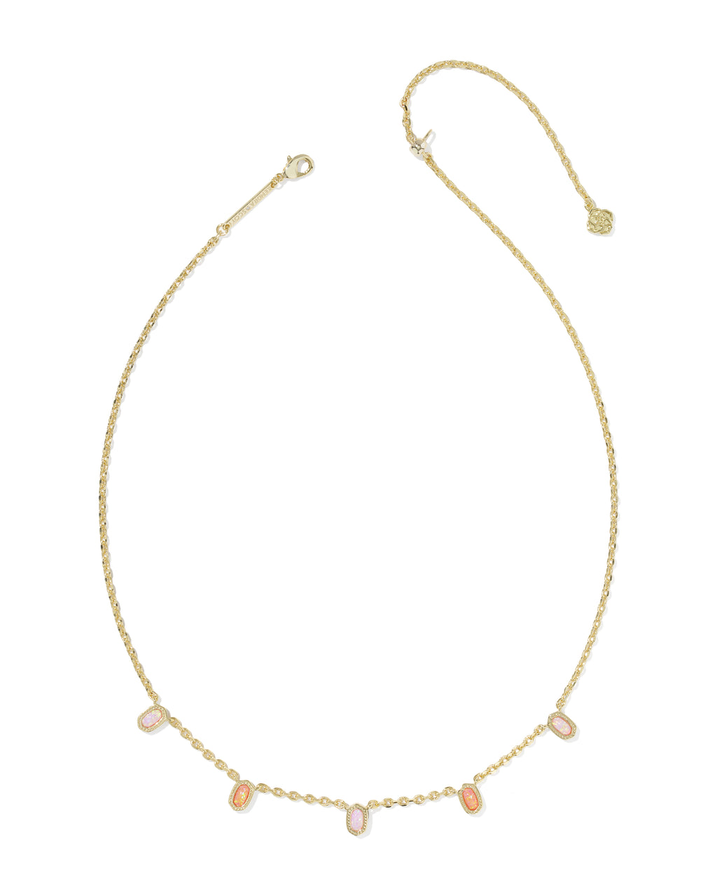 Kendra Scott Mini Elisa Strand Necklace - Gold Pink Mix