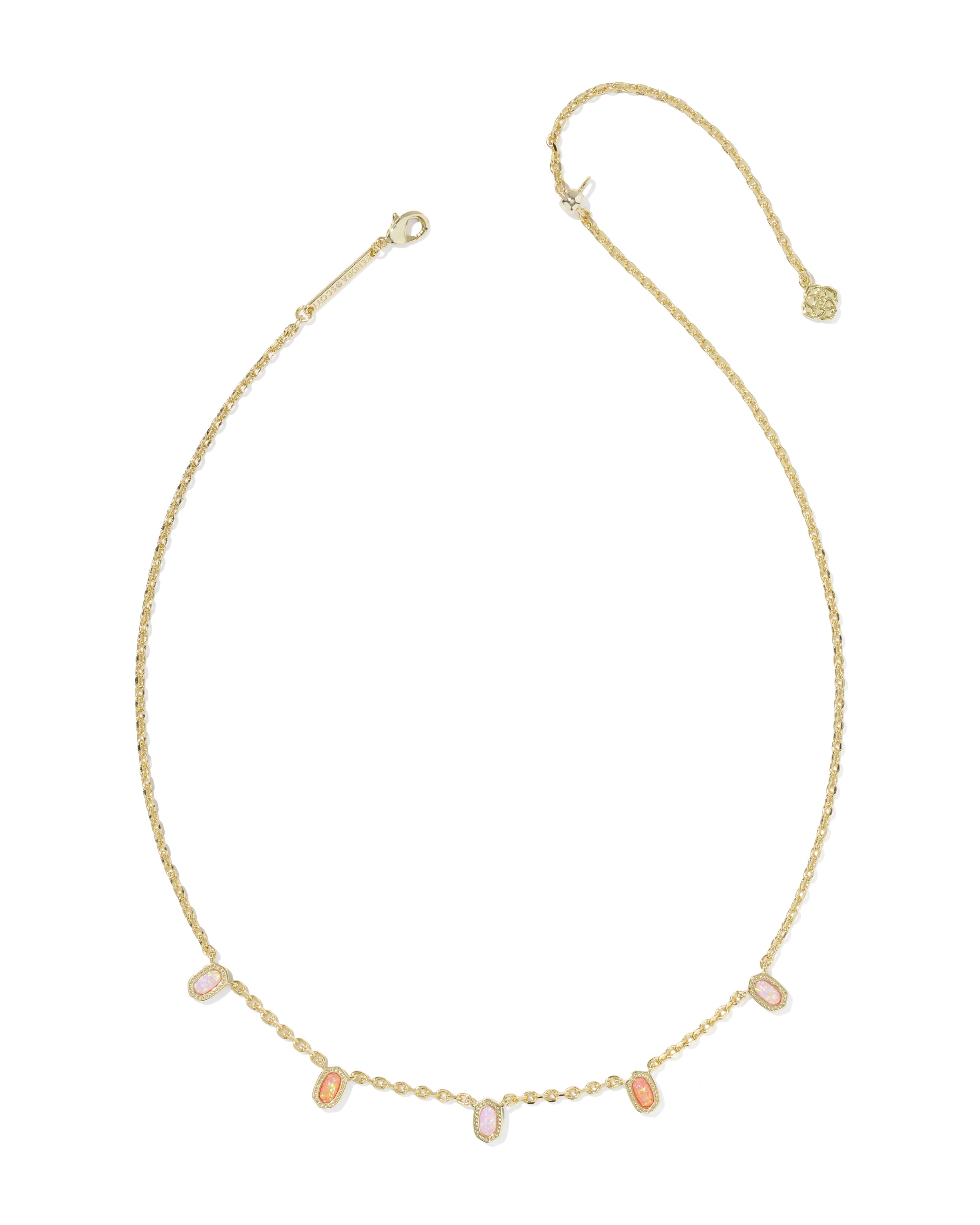 Kendra Scott Mini Elisa Strand Necklace - Gold Pink Mix