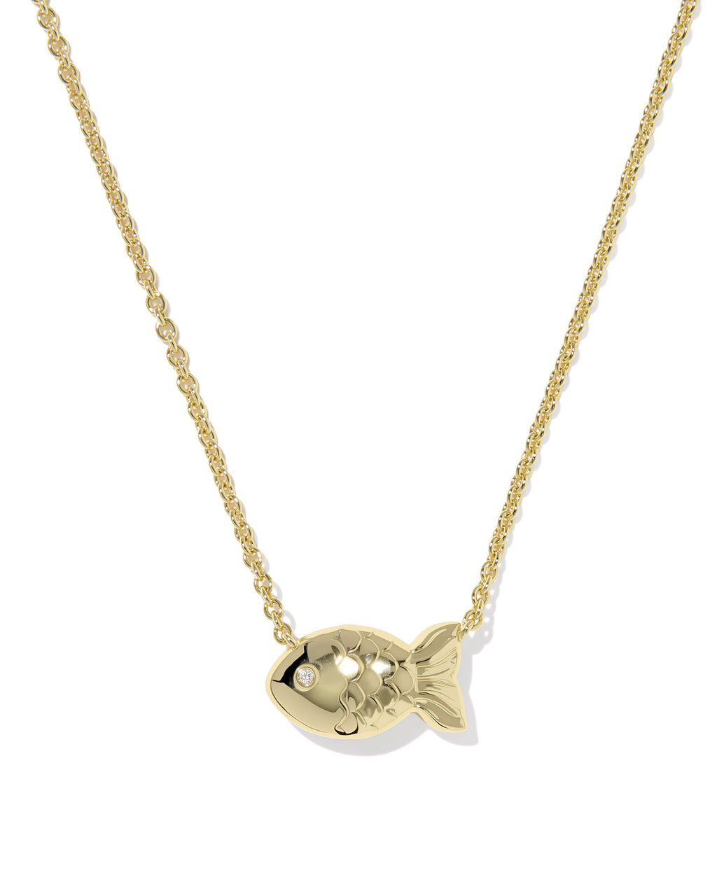 Kendra Scott Parker Fish Short Pendant Necklace - Gold Abalone Shell