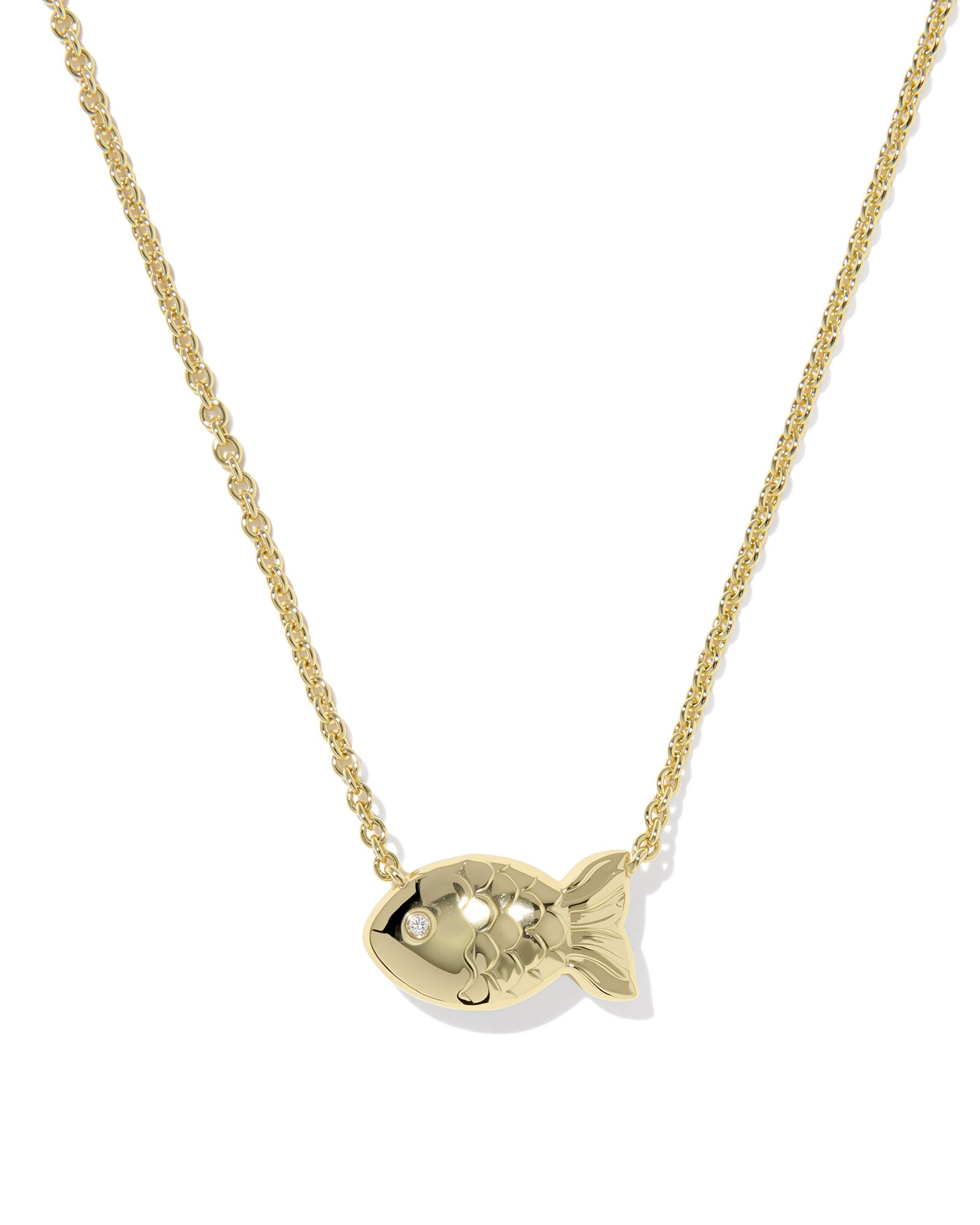 Kendra Scott Parker Fish Short Pendant Necklace - Gold Abalone Shell