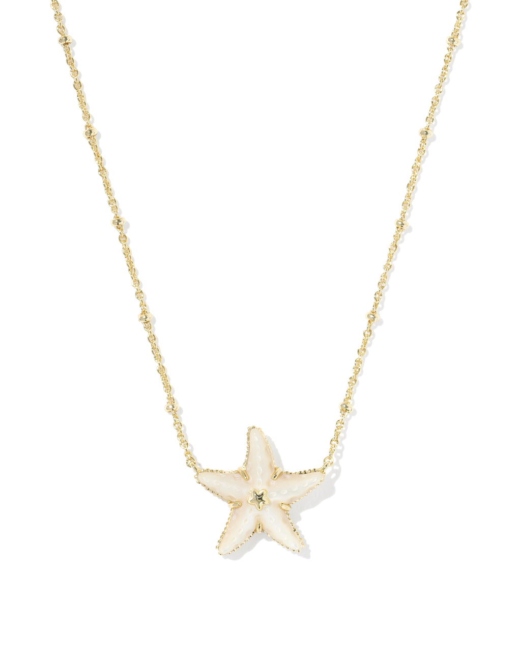 Kendra Scott Parker Starfish Short Pendant Necklace - Gold Natural Mother Of Pearl