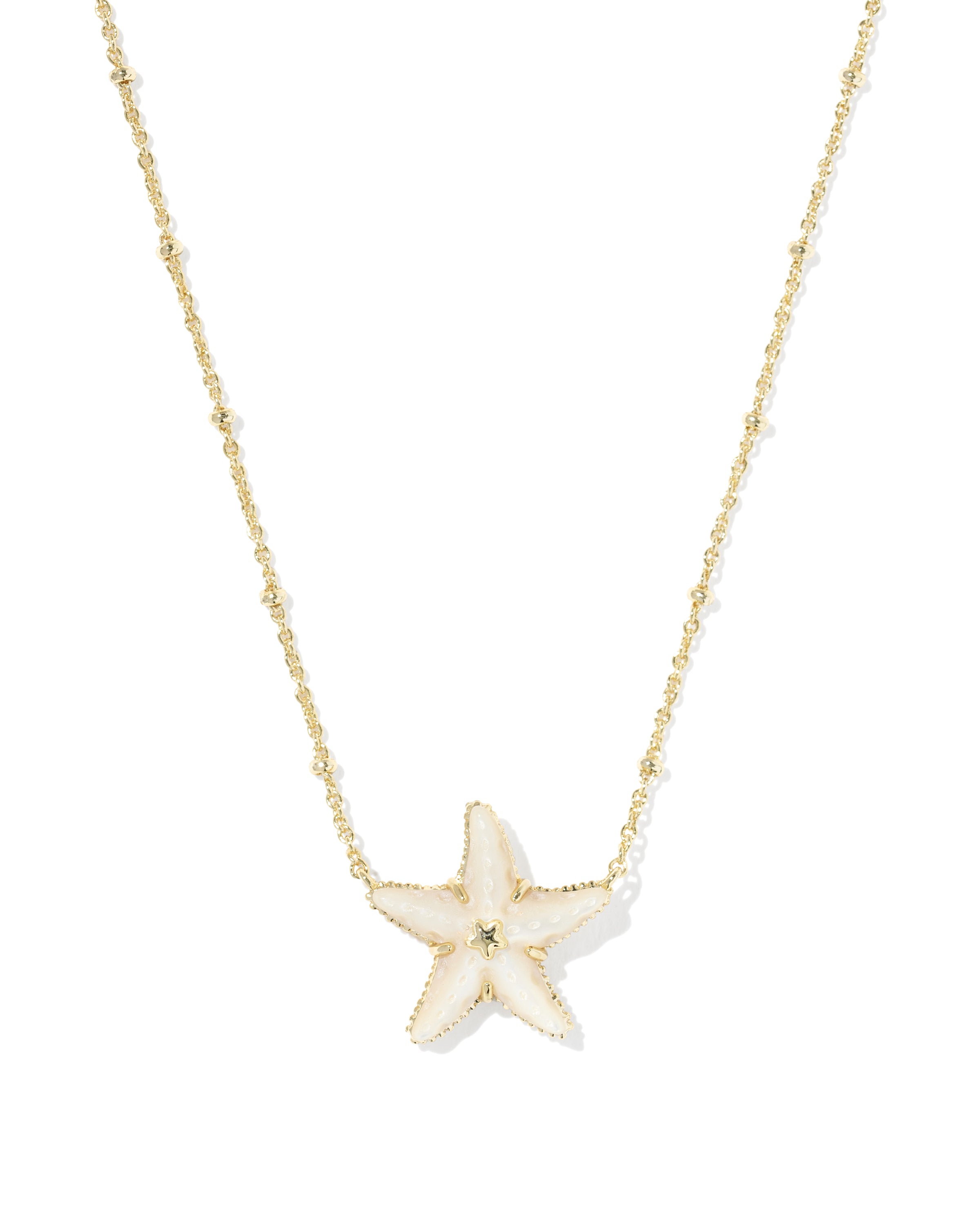 Kendra Scott Parker Starfish Short Pendant Necklace - Gold Natural Mother Of Pearl