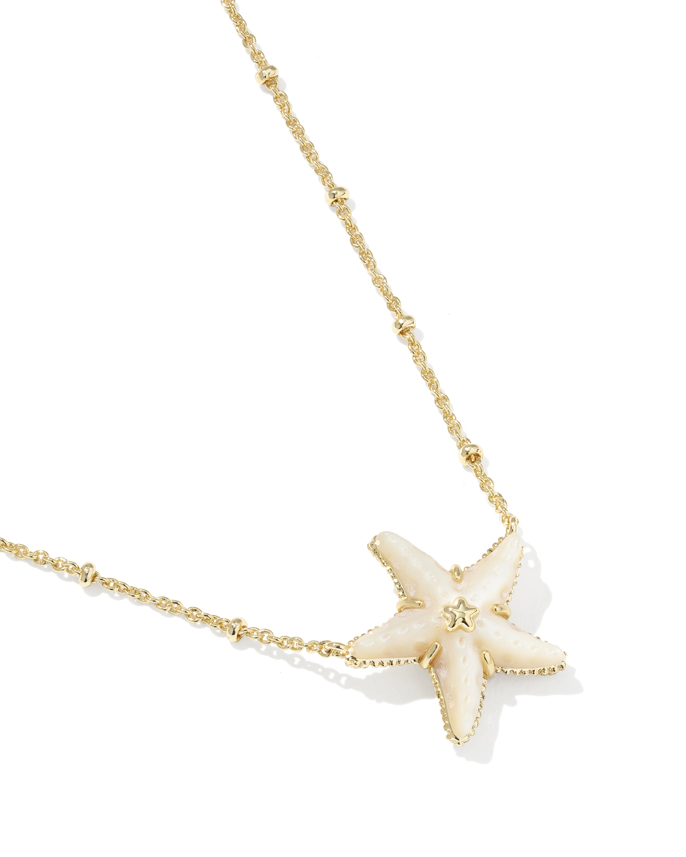 Kendra Scott Parker Starfish Short Pendant Necklace - Gold Natural Mother Of Pearl
