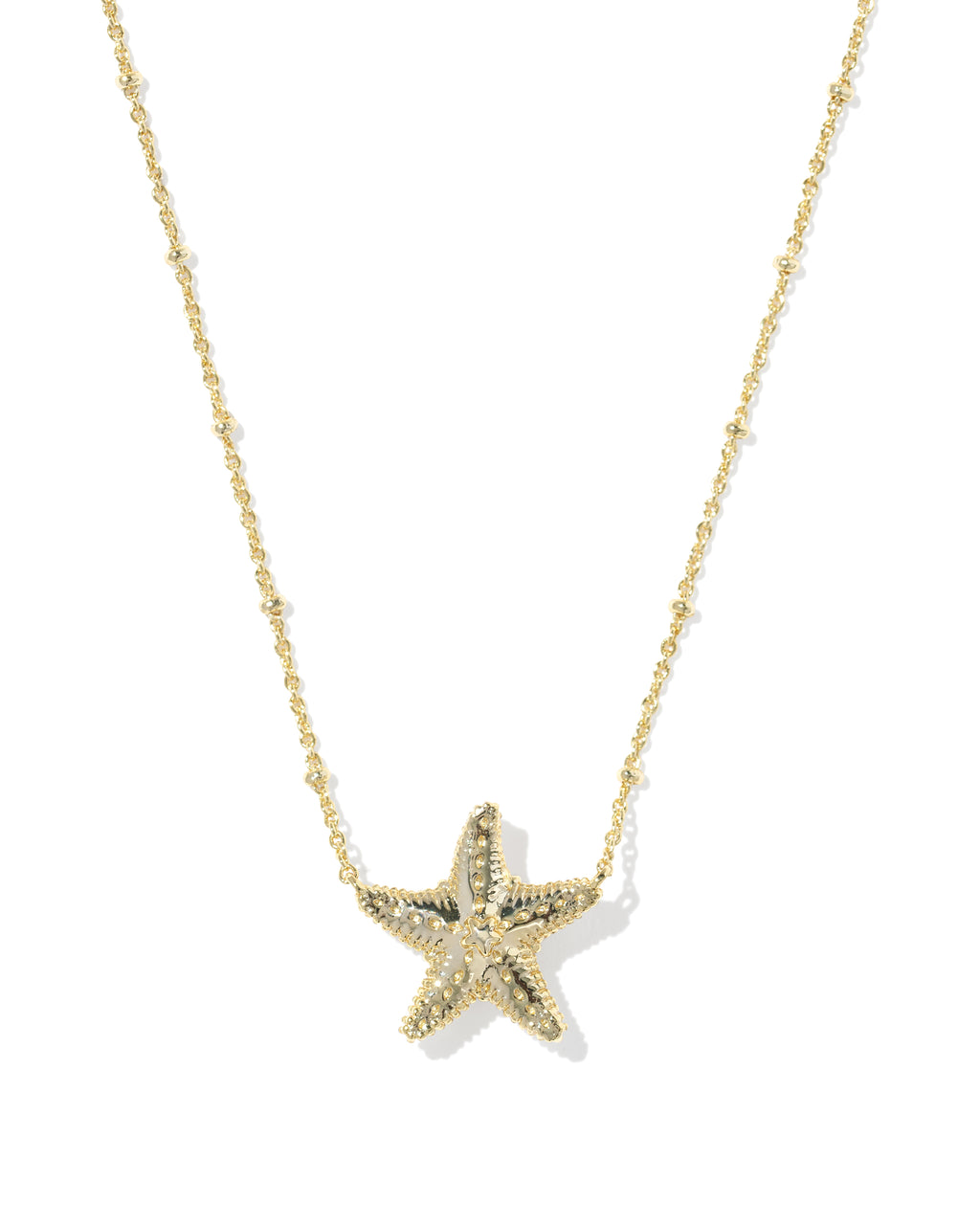 Kendra Scott Parker Starfish Short Pendant Necklace - Gold Natural Mother Of Pearl