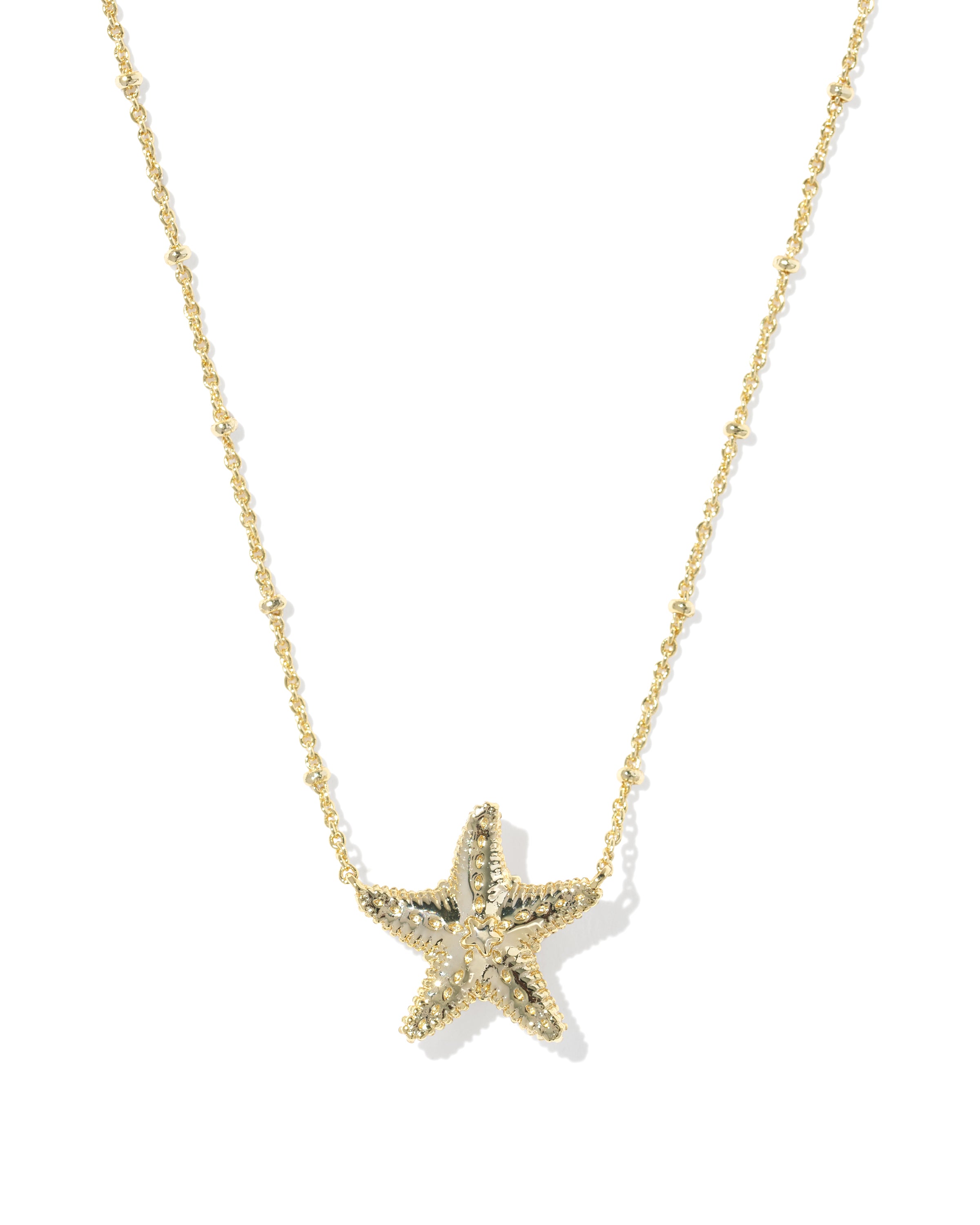 Kendra Scott Parker Starfish Short Pendant Necklace - Gold Natural Mother Of Pearl
