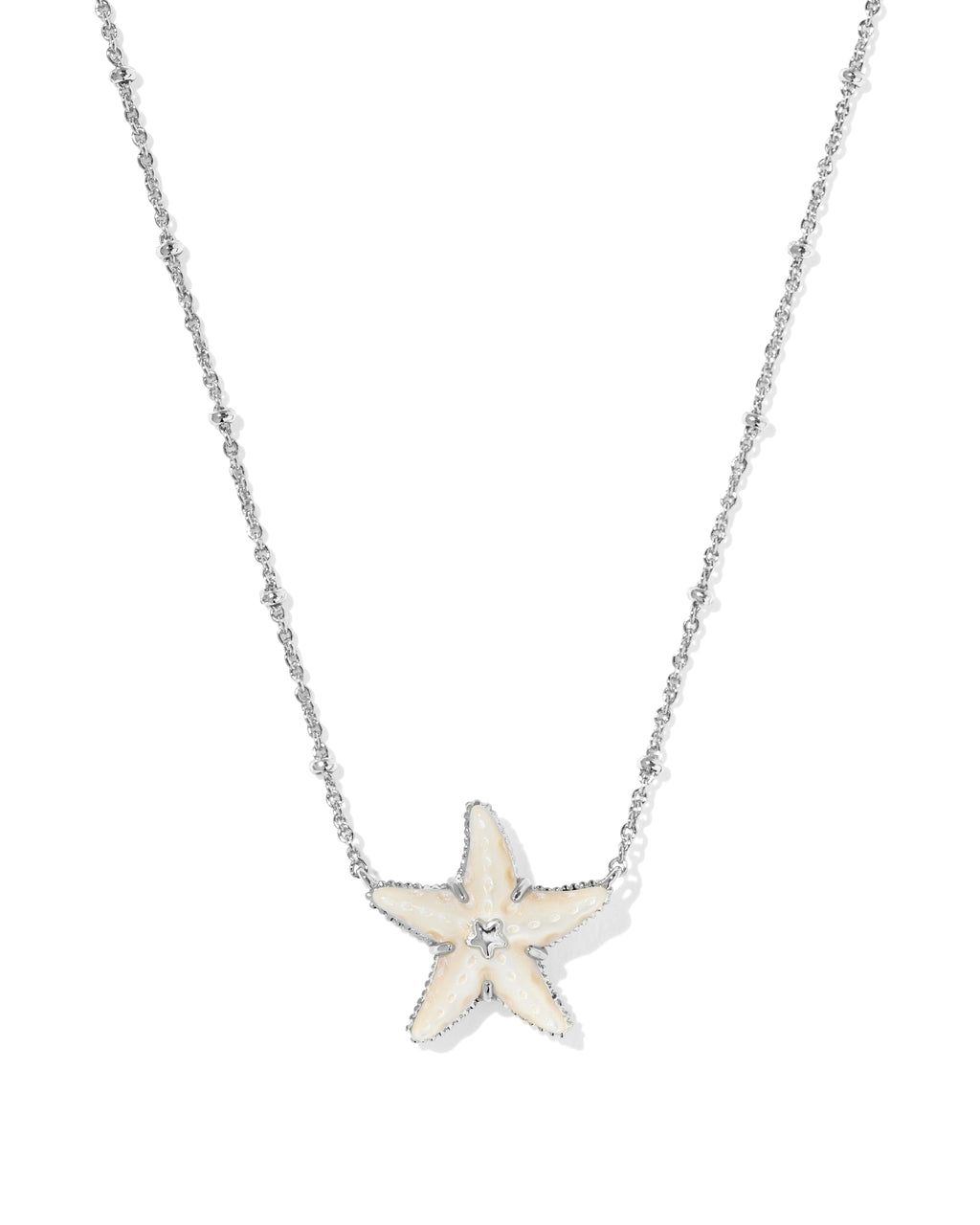Kendra Scott Parker Starfish Short Pendant Necklace - Silver Natural Mother Of Pearl