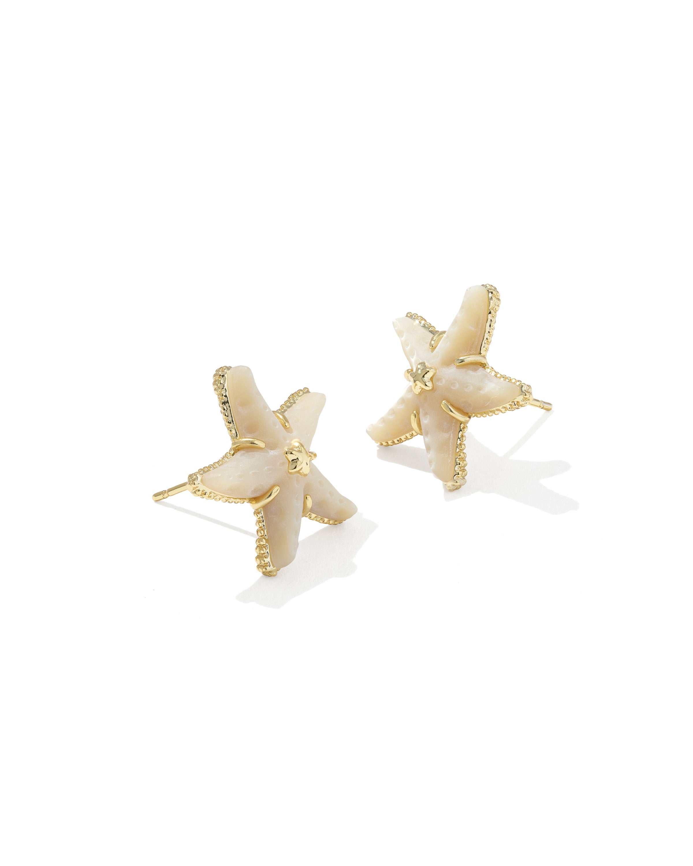 Kendra Scott Parker Starfish Stud Earrings - Gold Natural Mother Of Pearl