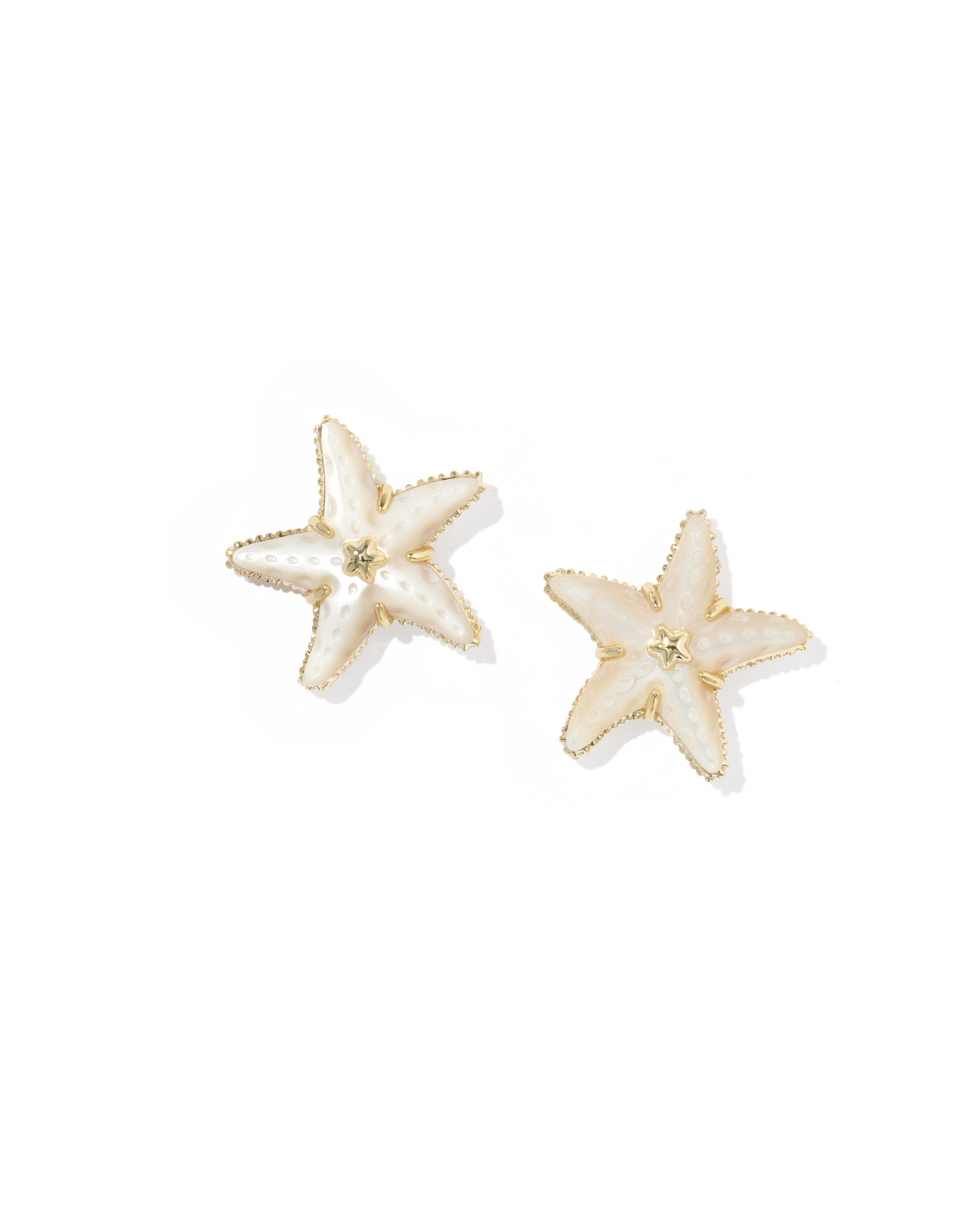 Kendra Scott Parker Starfish Stud Earrings - Gold Natural Mother Of Pearl