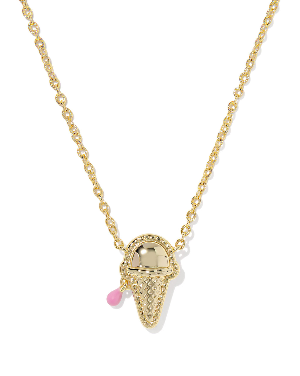 Kendra Scott Ice Cream Short Pendant Necklace - Gold Pastel Pink Mother Of Pearl