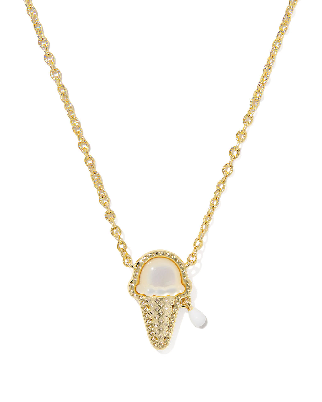 Kendra Scott Ice Cream Short Pendant Necklace - Gold Ivory Mother Of Pearl