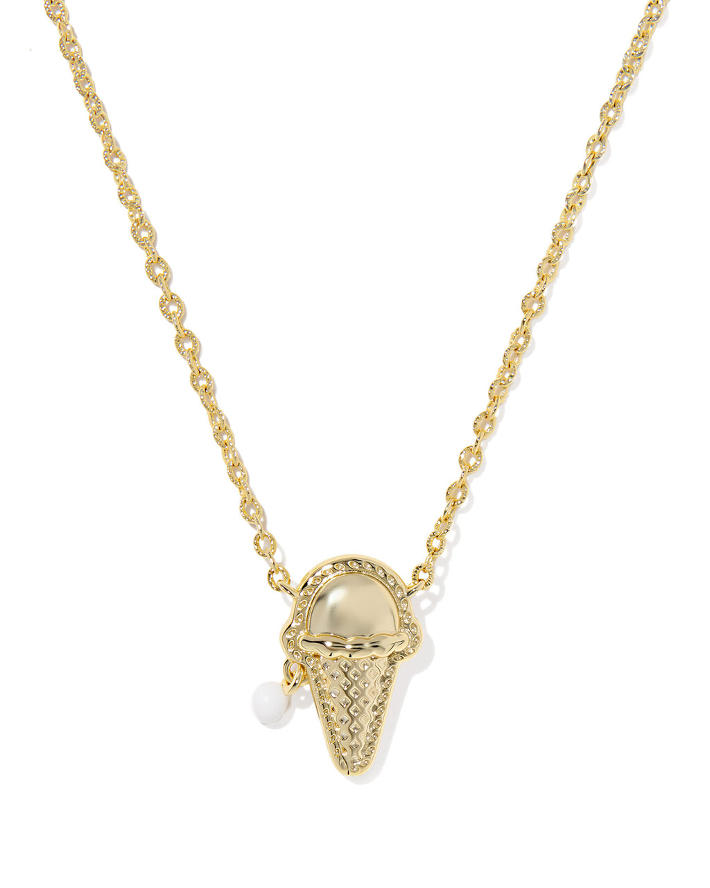 Kendra Scott Ice Cream Short Pendant Necklace - Gold Ivory Mother Of Pearl