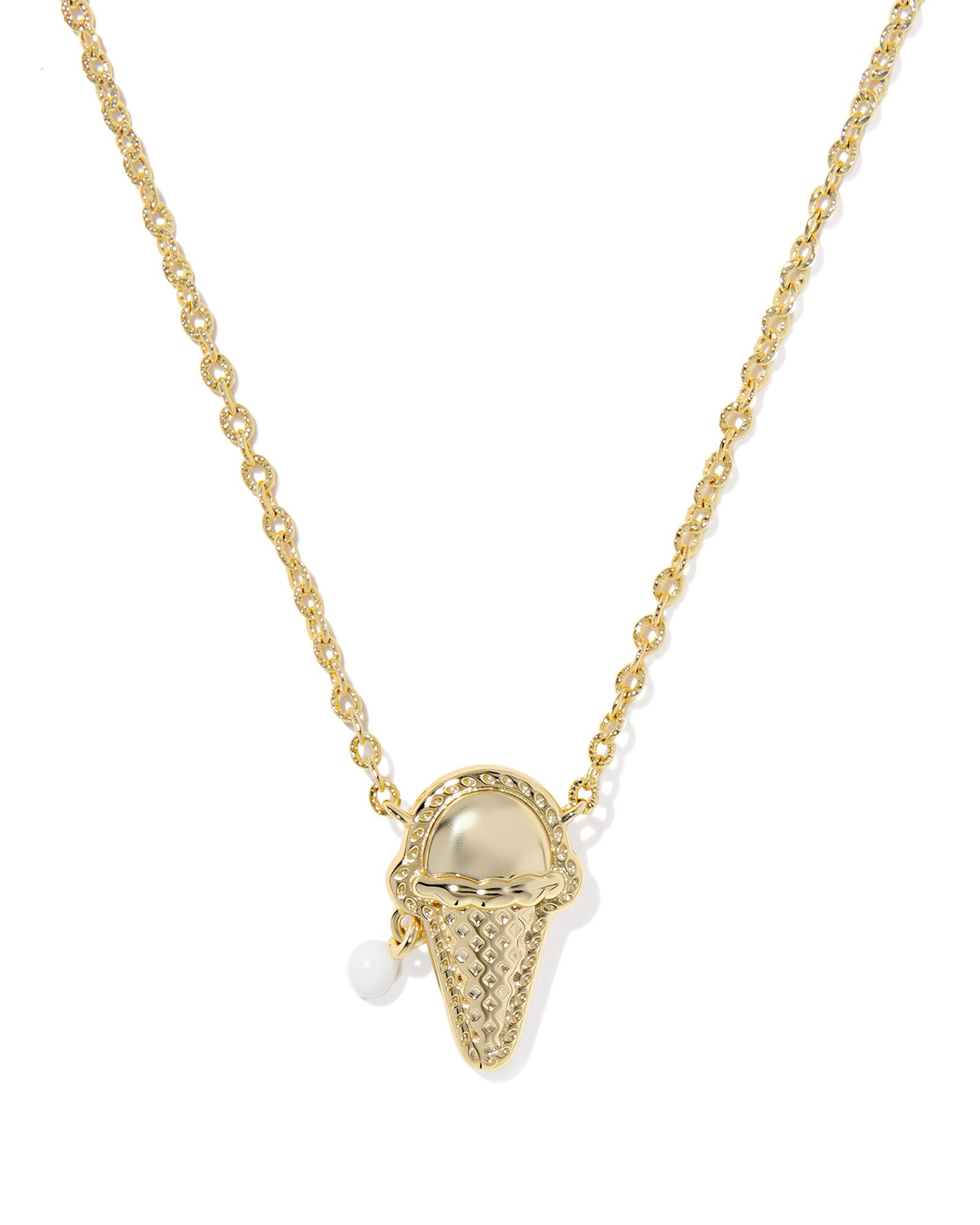 Kendra Scott Ice Cream Short Pendant Necklace - Gold Ivory Mother Of Pearl