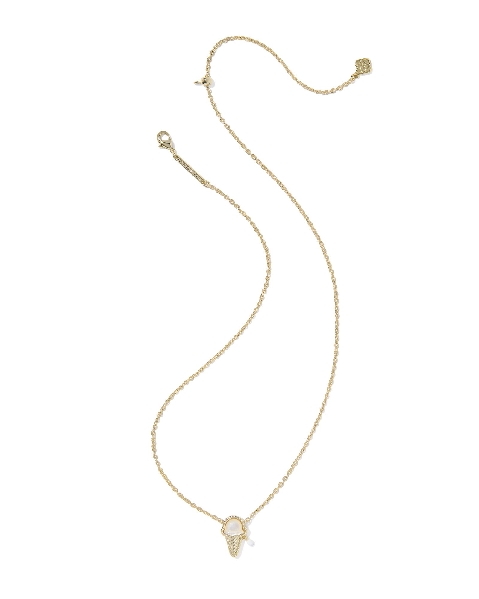 Kendra Scott Ice Cream Short Pendant Necklace - Gold Ivory Mother Of Pearl