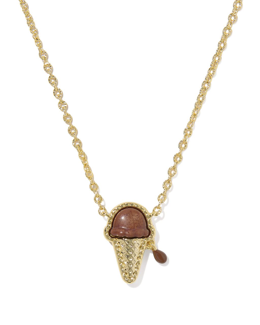 Kendra Scott Ice Cream Short Pendant Necklace - Gold Brown Magnesite