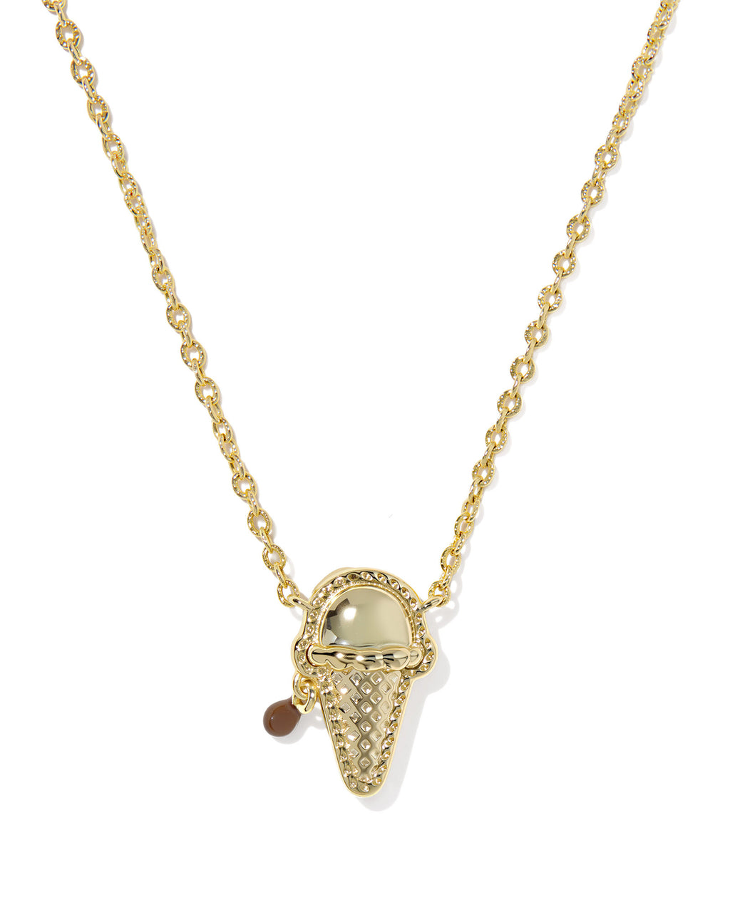 Kendra Scott Ice Cream Short Pendant Necklace - Gold Brown Magnesite