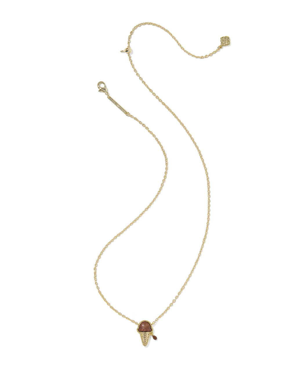 Kendra Scott Ice Cream Short Pendant Necklace - Gold Brown Magnesite