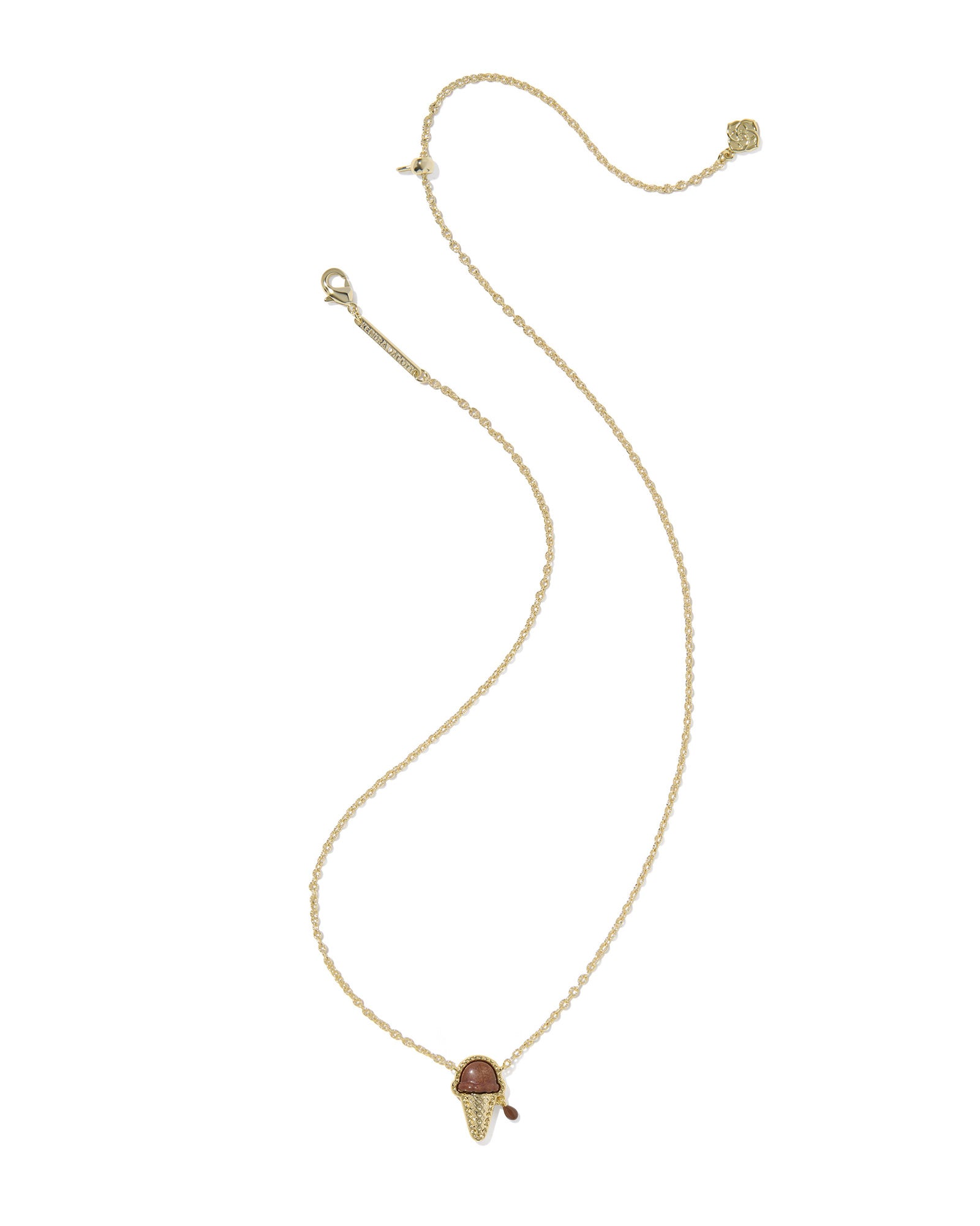 Kendra Scott Ice Cream Short Pendant Necklace - Gold Brown Magnesite