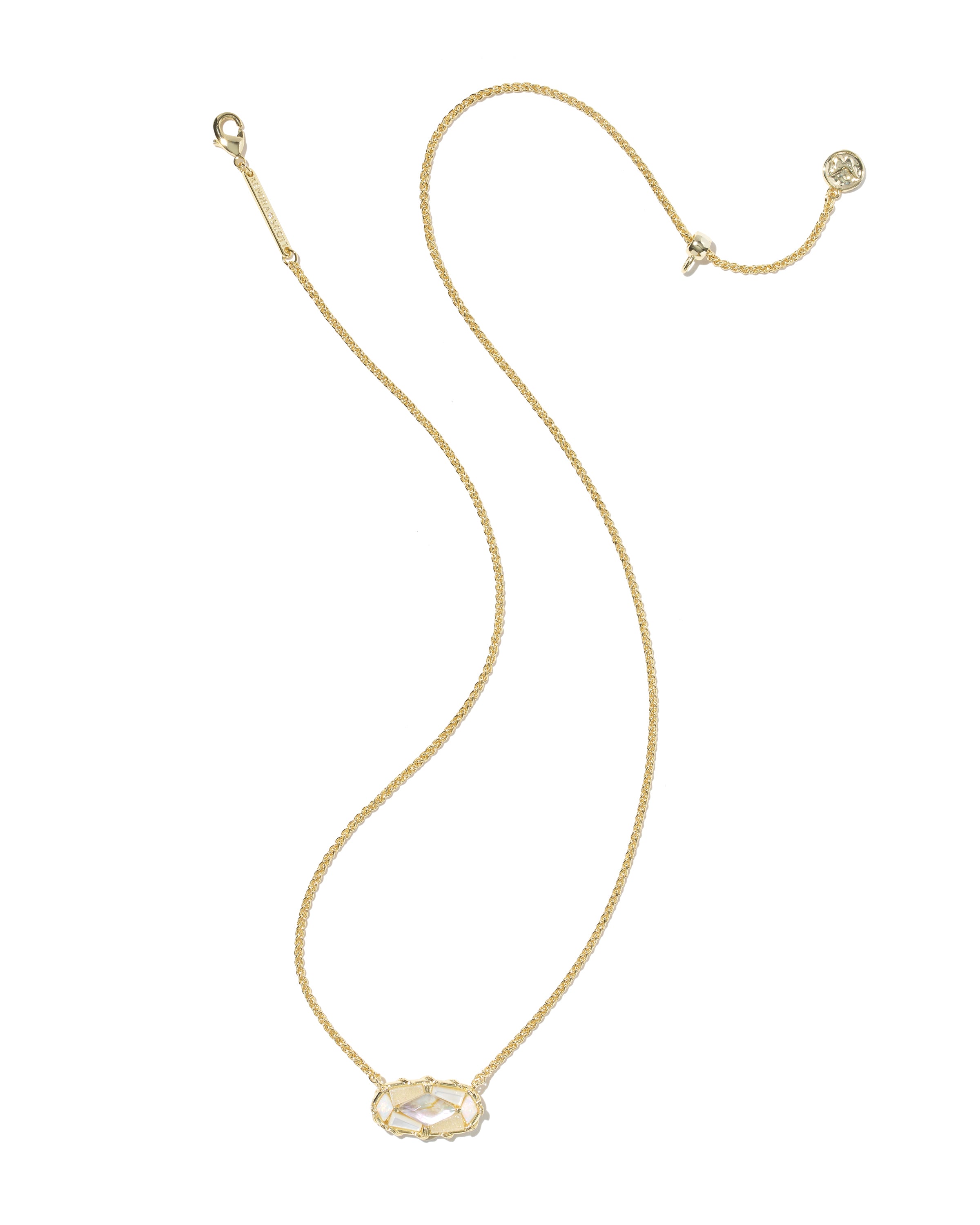Kendra Scott Dolly Parton Patchwork Elisa Short Pendant Necklace - Gold White Mix