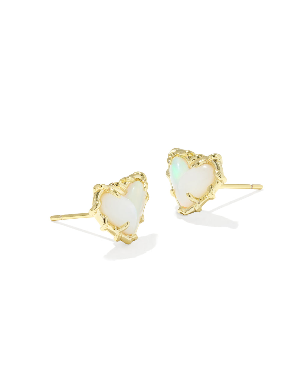 Kendra Scott Dolly Parton Patchwork Ari Heart Stud Earrings - Gold White Mix