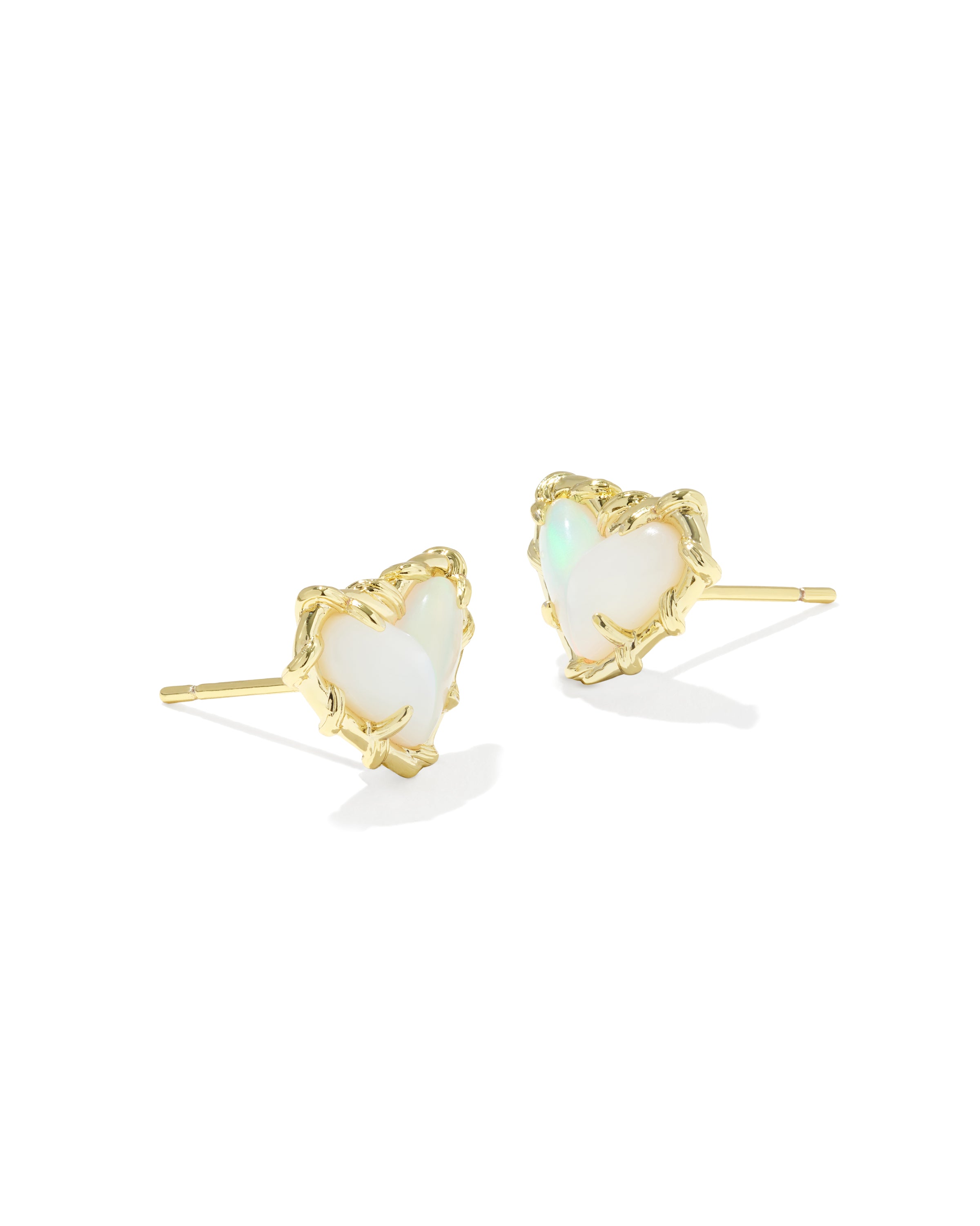Kendra Scott Dolly Parton Patchwork Ari Heart Stud Earrings - Gold White Mix
