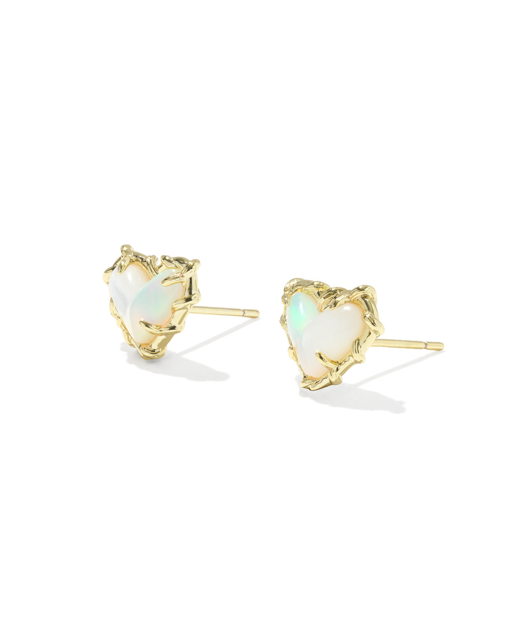 Kendra Scott Dolly Parton Patchwork Ari Heart Stud Earrings - Gold White Mix