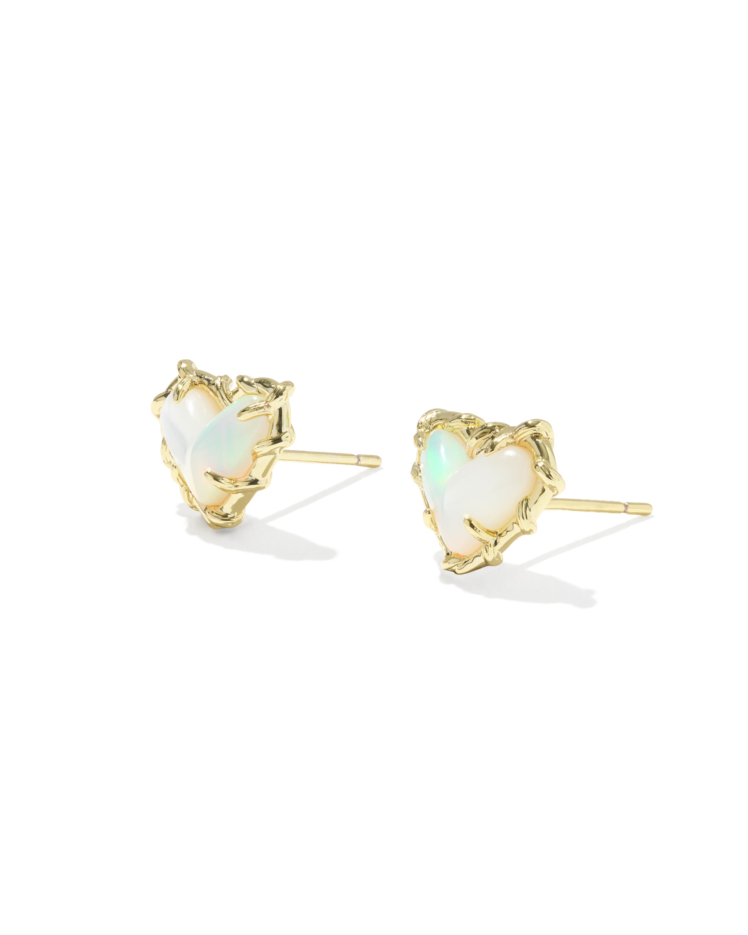 Kendra Scott Dolly Parton Patchwork Ari Heart Stud Earrings - Gold White Mix
