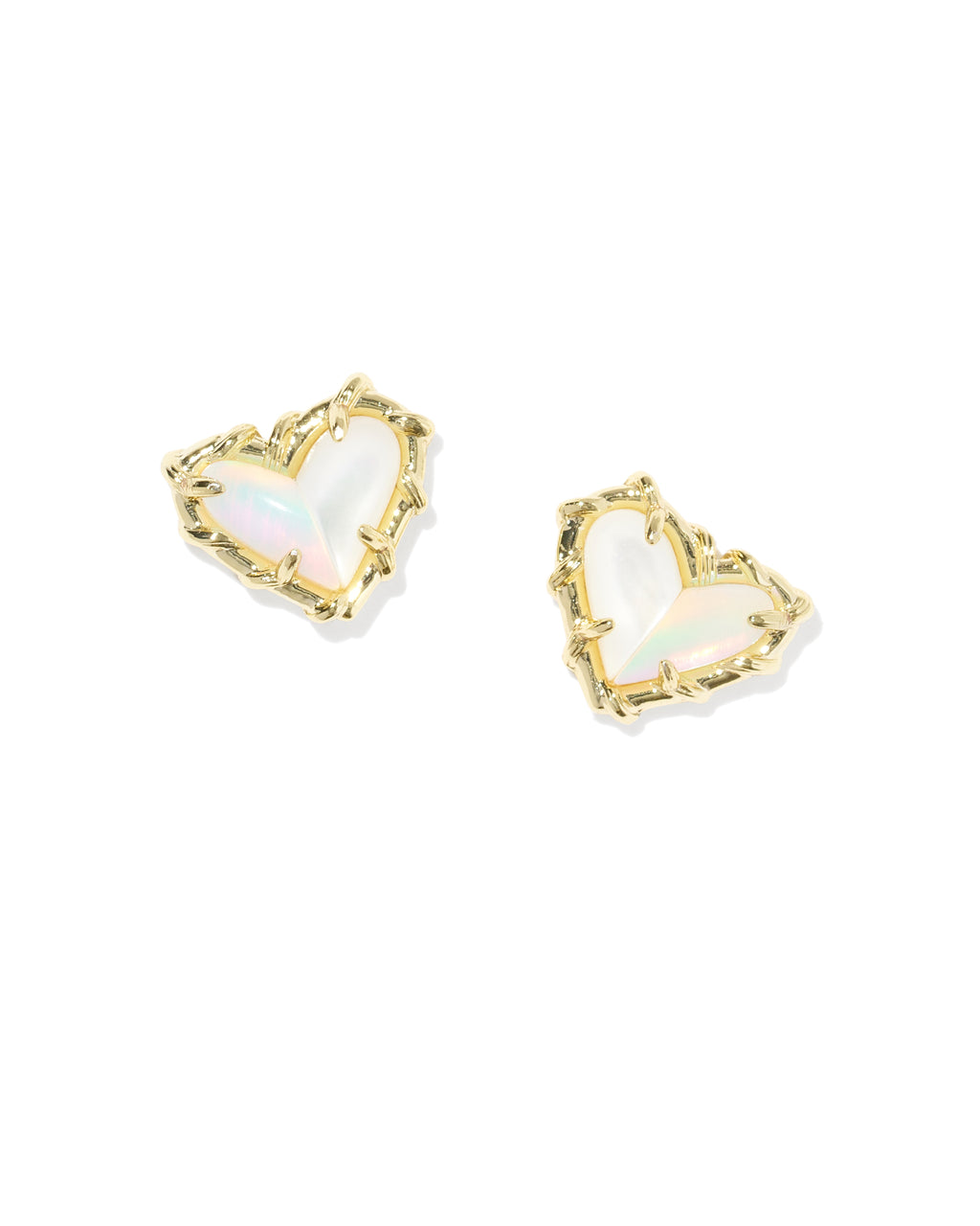 Kendra Scott Dolly Parton Patchwork Ari Heart Stud Earrings - Gold White Mix