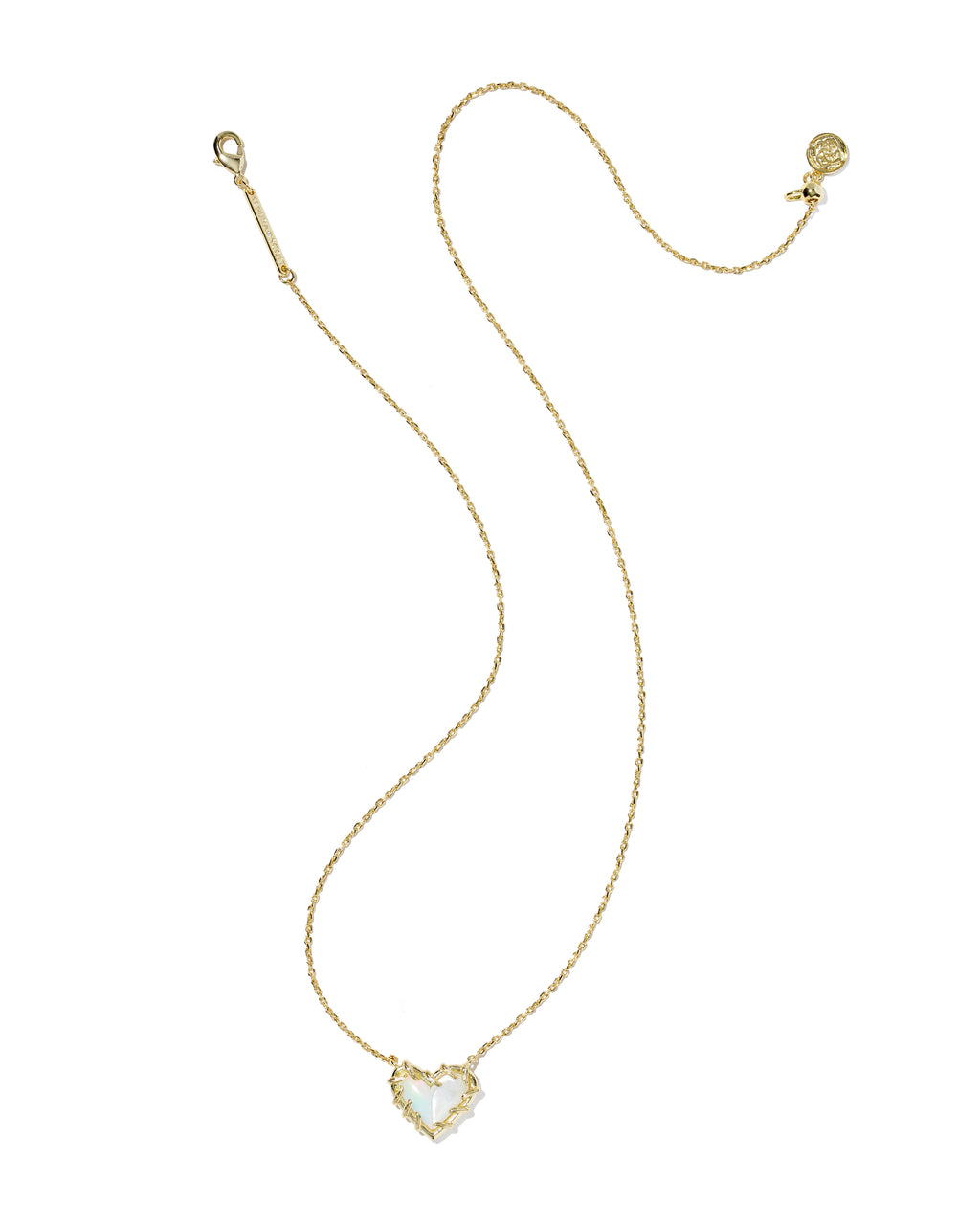 Kendra Scott Dolly Parton Patchwork Ari Heart Short Pendant Necklace - Gold White Mix