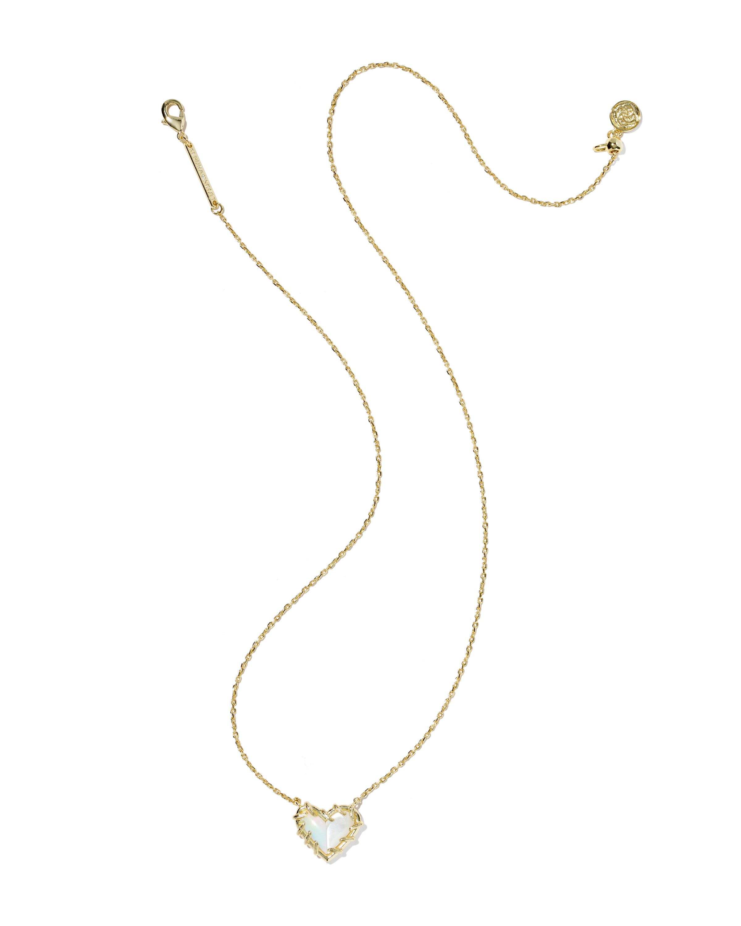 Kendra Scott Dolly Parton Patchwork Ari Heart Short Pendant Necklace - Gold White Mix