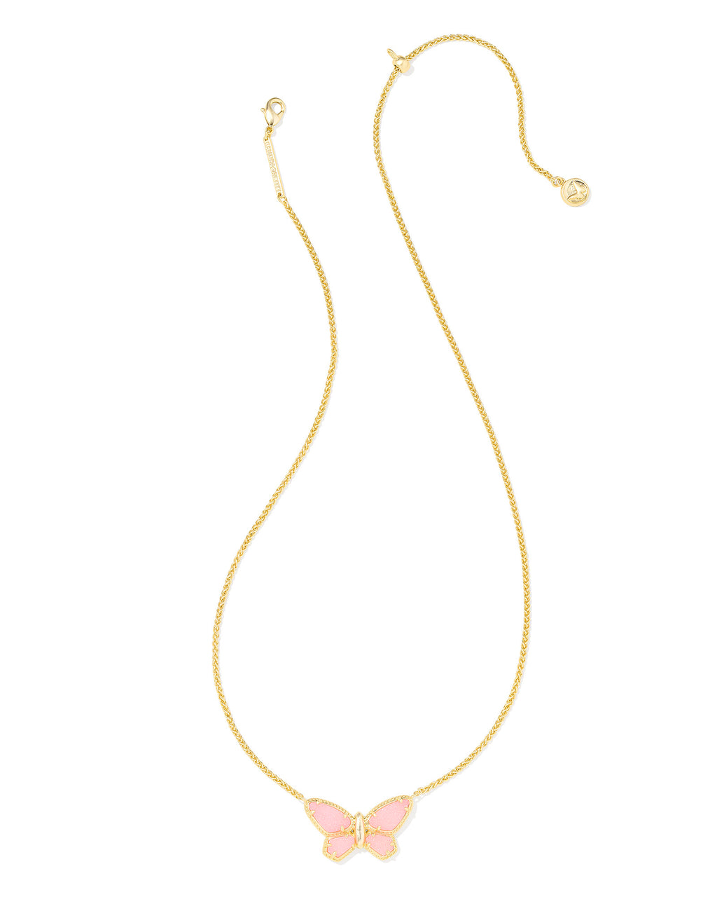 Kendra Scott Dolly Parton Butterfly Short Pendant Necklace - Gold Light Pink Drusy