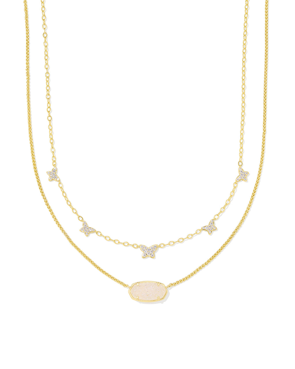 Kendra Scott Dolly Parton Elisa Butterfly Multi Strand Necklace - Gold Iridescent Drusy