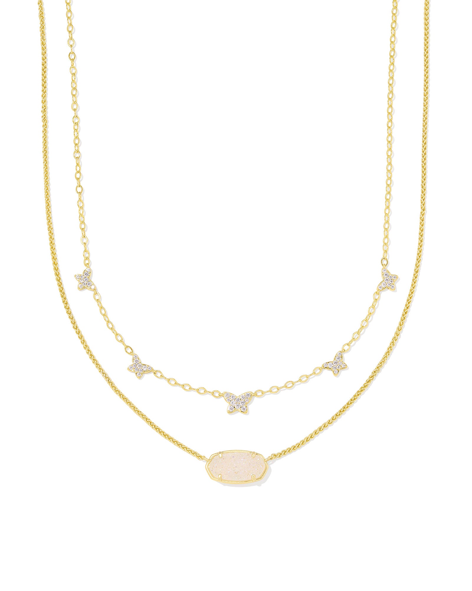 Kendra Scott Dolly Parton Elisa Butterfly Multi Strand Necklace - Gold Iridescent Drusy
