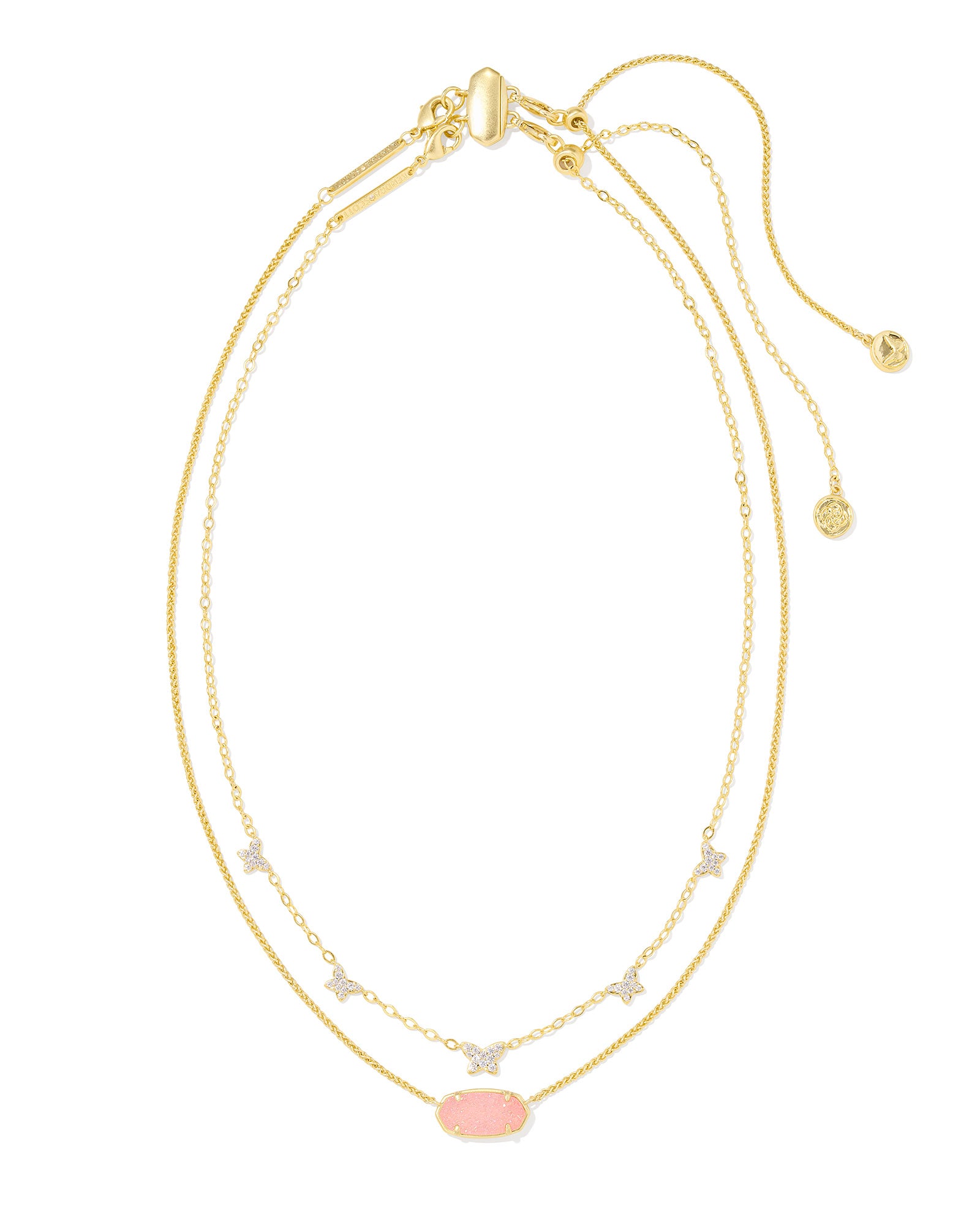 Kendra Scott Dolly Parton Elisa Butterfly Multi Strand Necklace - Gold Light Pink Drusy