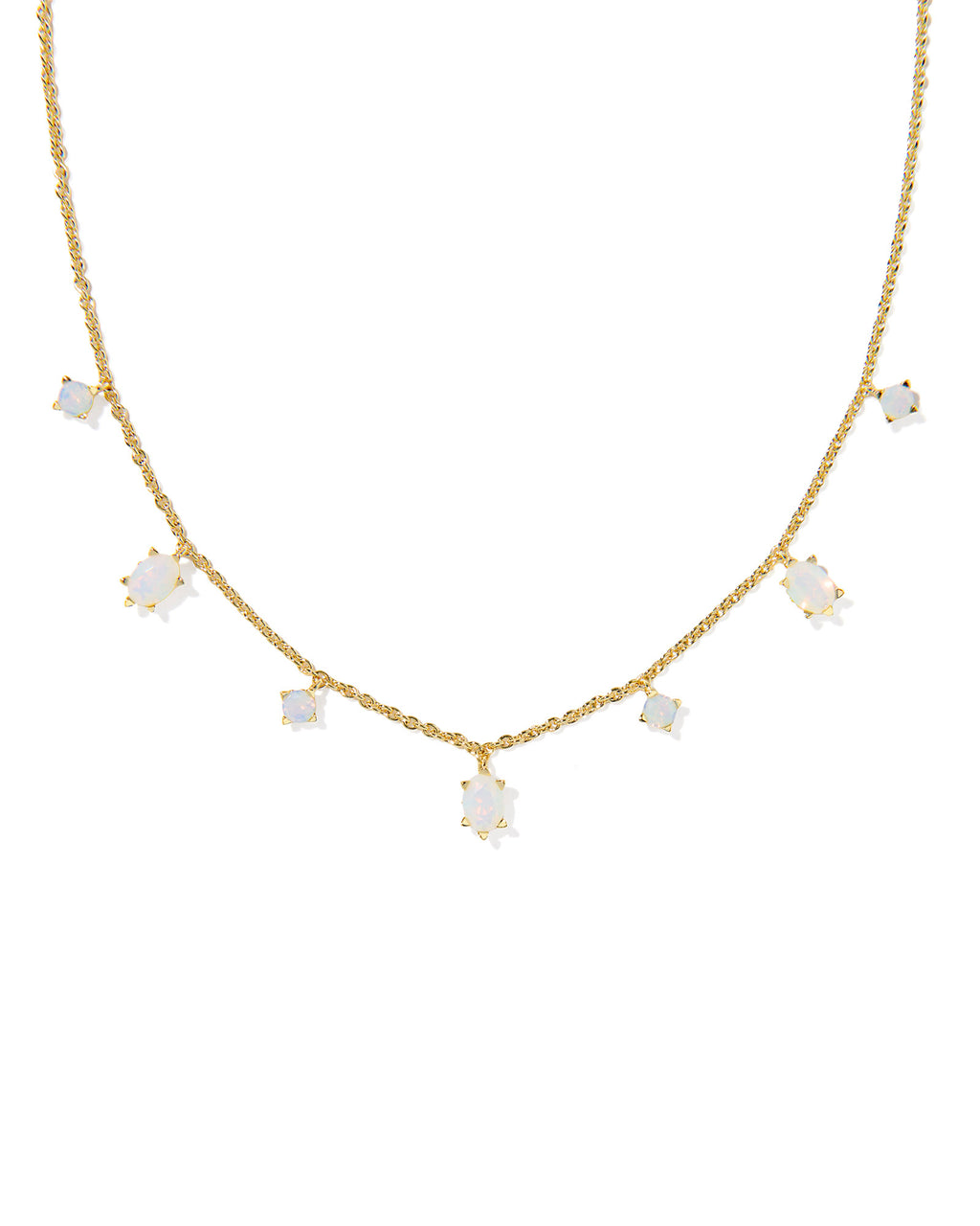 Kendra Scott Cailin Delicate Strand Necklace - Gold White Iridescent Crystal