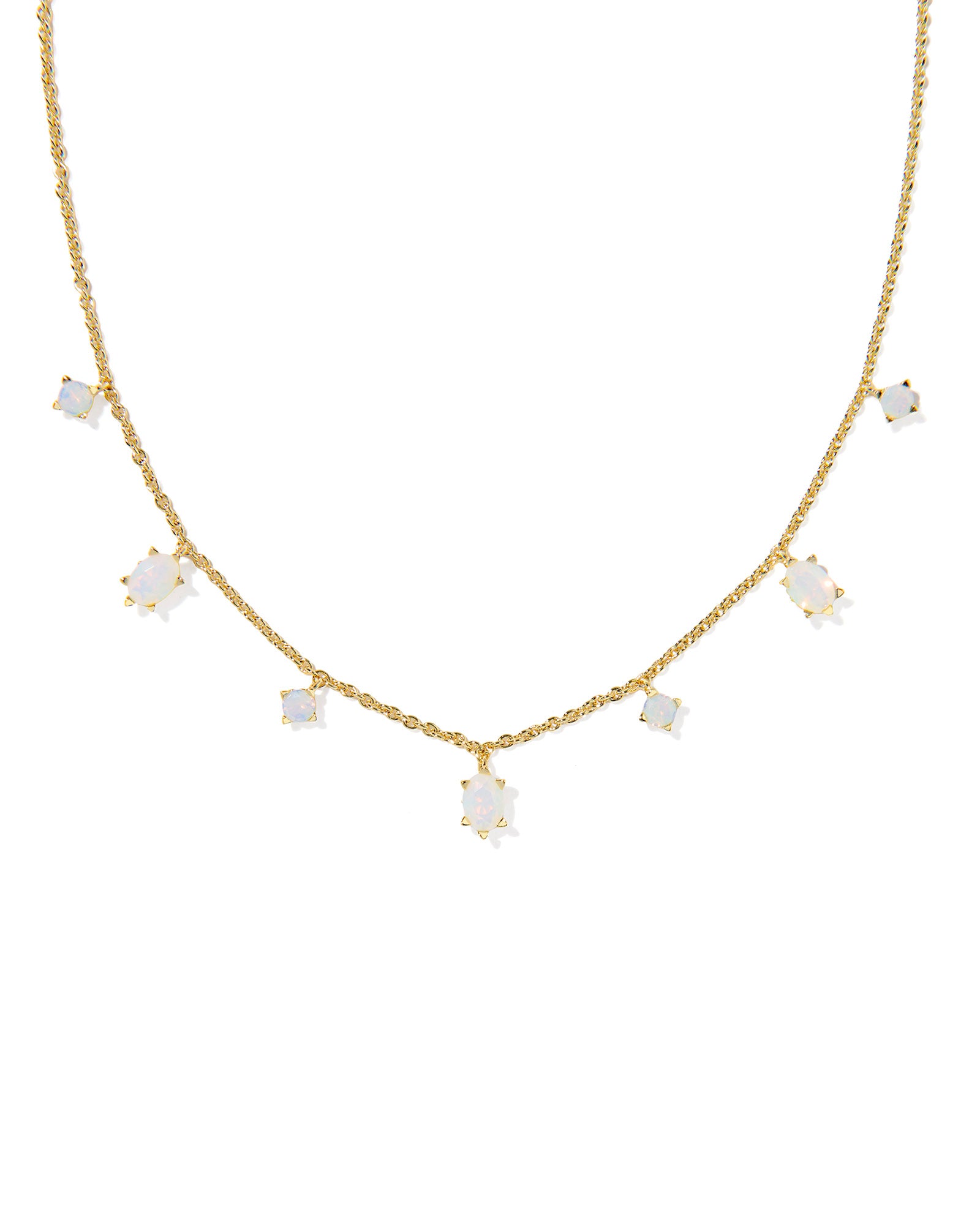 Kendra Scott Cailin Delicate Strand Necklace - Gold White Iridescent Crystal