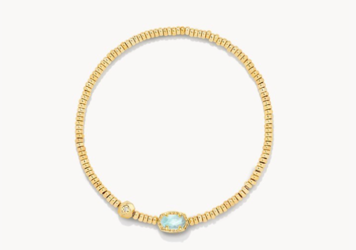 Kendra Scott Emilie Stretch Bracelet - Gold Light Blue Illusion