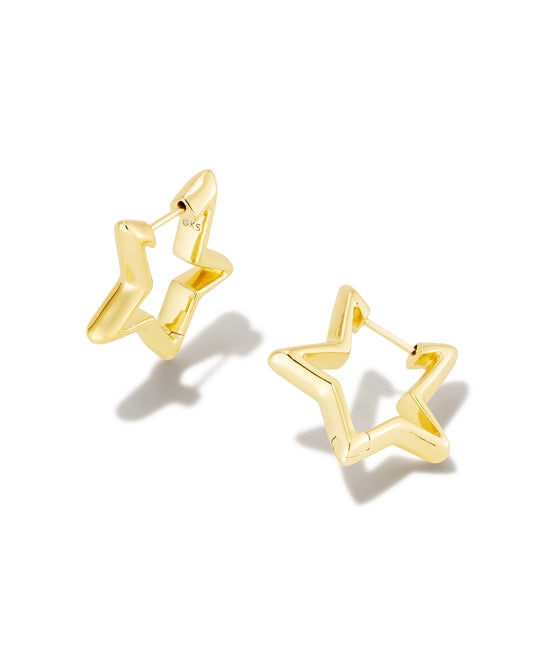 Kendra Scott Star Huggie Earrings - Gold