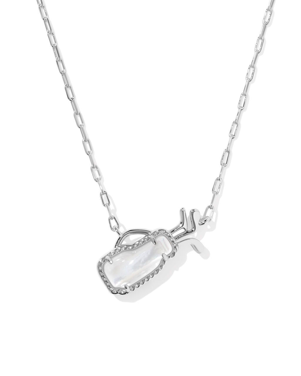 Kendra Scott Golf Short Pendant Necklace - Silver Ivory Mother Of Pearl