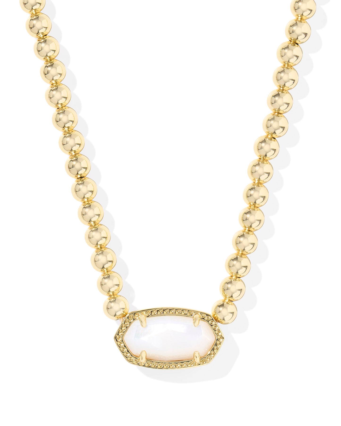Kendra Scott Elisa Beaded Necklace - Gold Ivory Mother Of Pearl