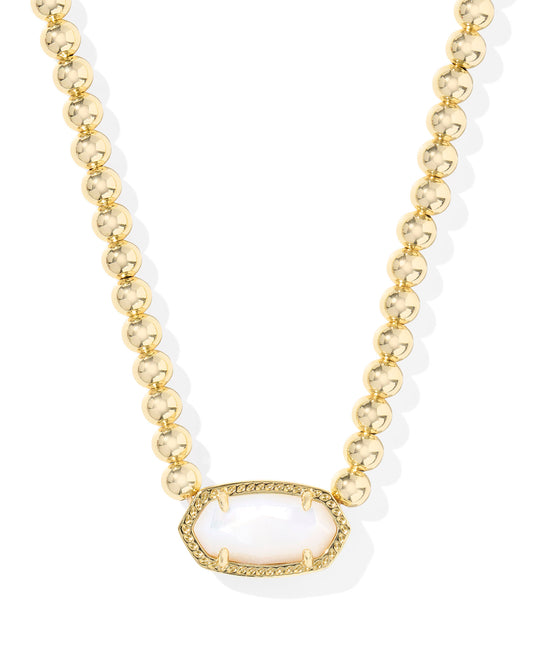 Kendra Scott Elisa Beaded Necklace - Gold Ivory Mother Of Pearl